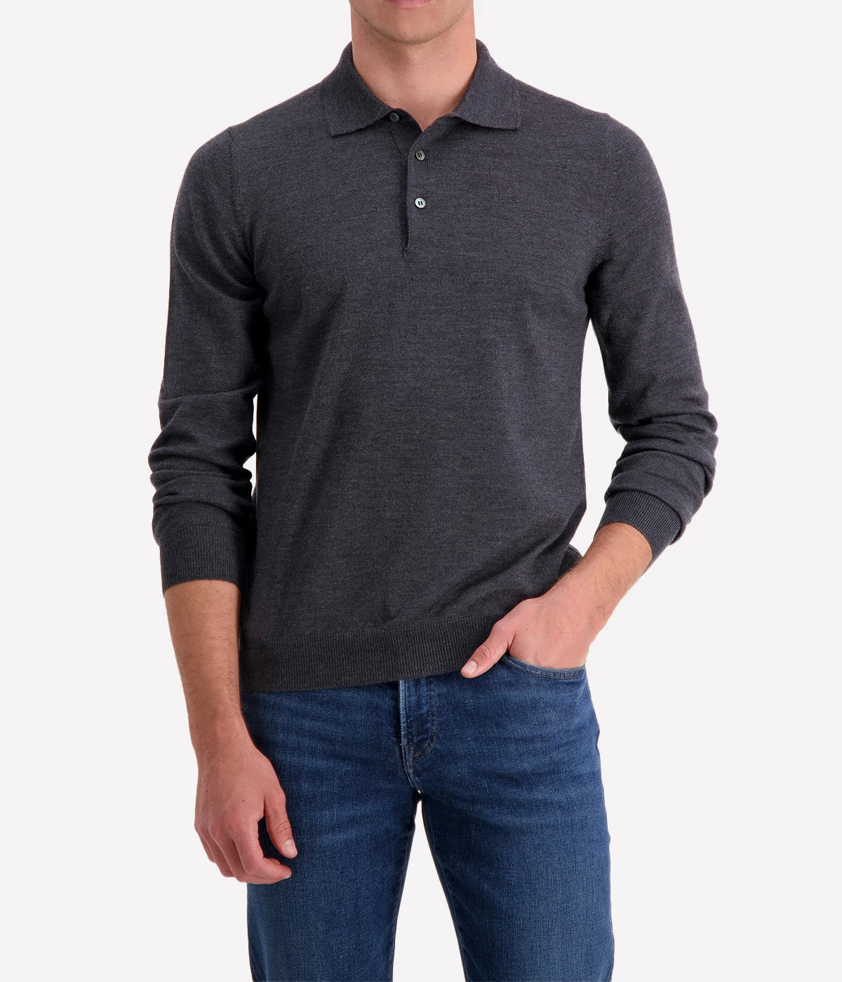 Gran Sasso Tennis long sleeve in 100% virgin wool, offering a durable and flexible fit for athletic activities, made in Italy