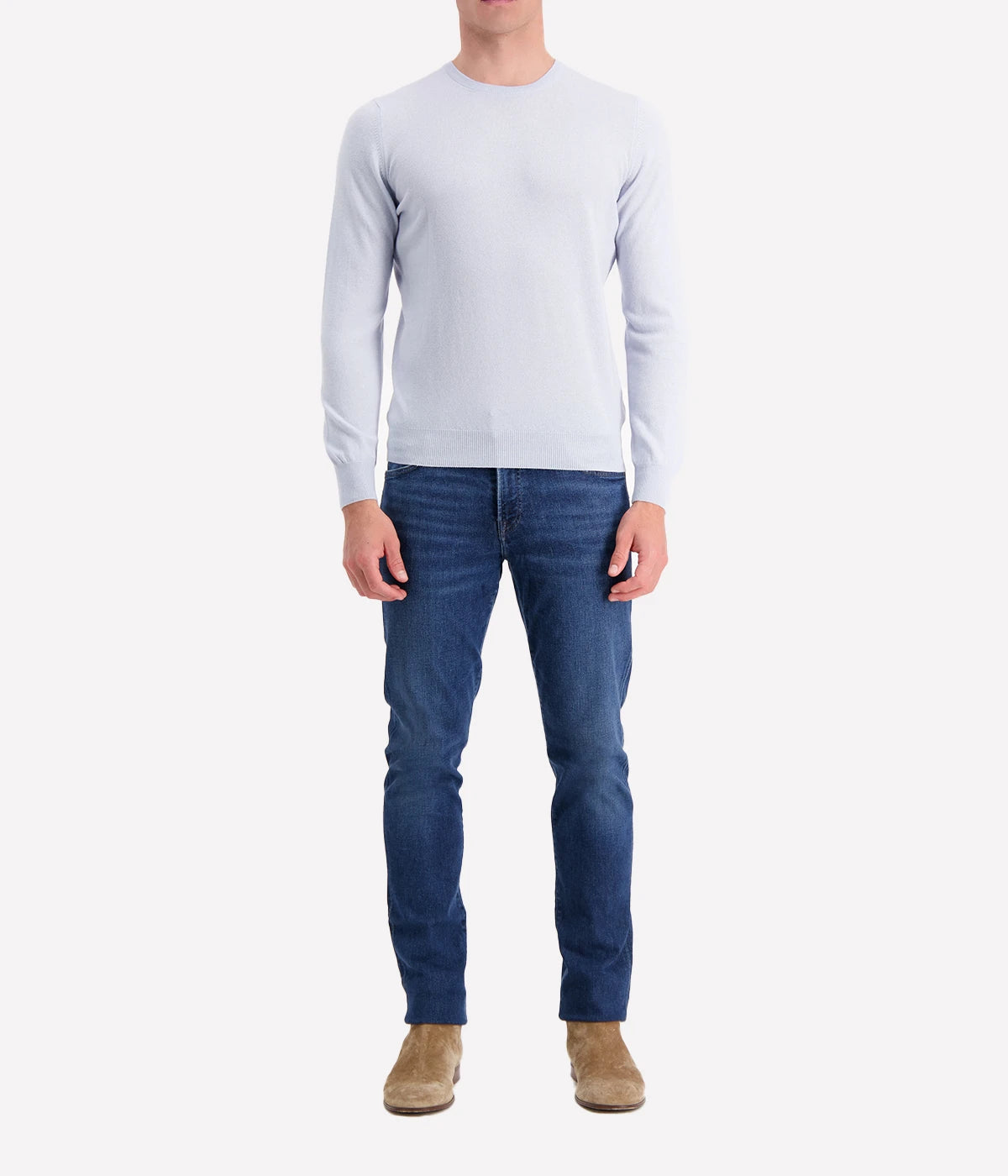 Gran Sasso long sleeve crewneck in 100% merino wool, offering durability and comfort, ideal for any occasion, made in Italy