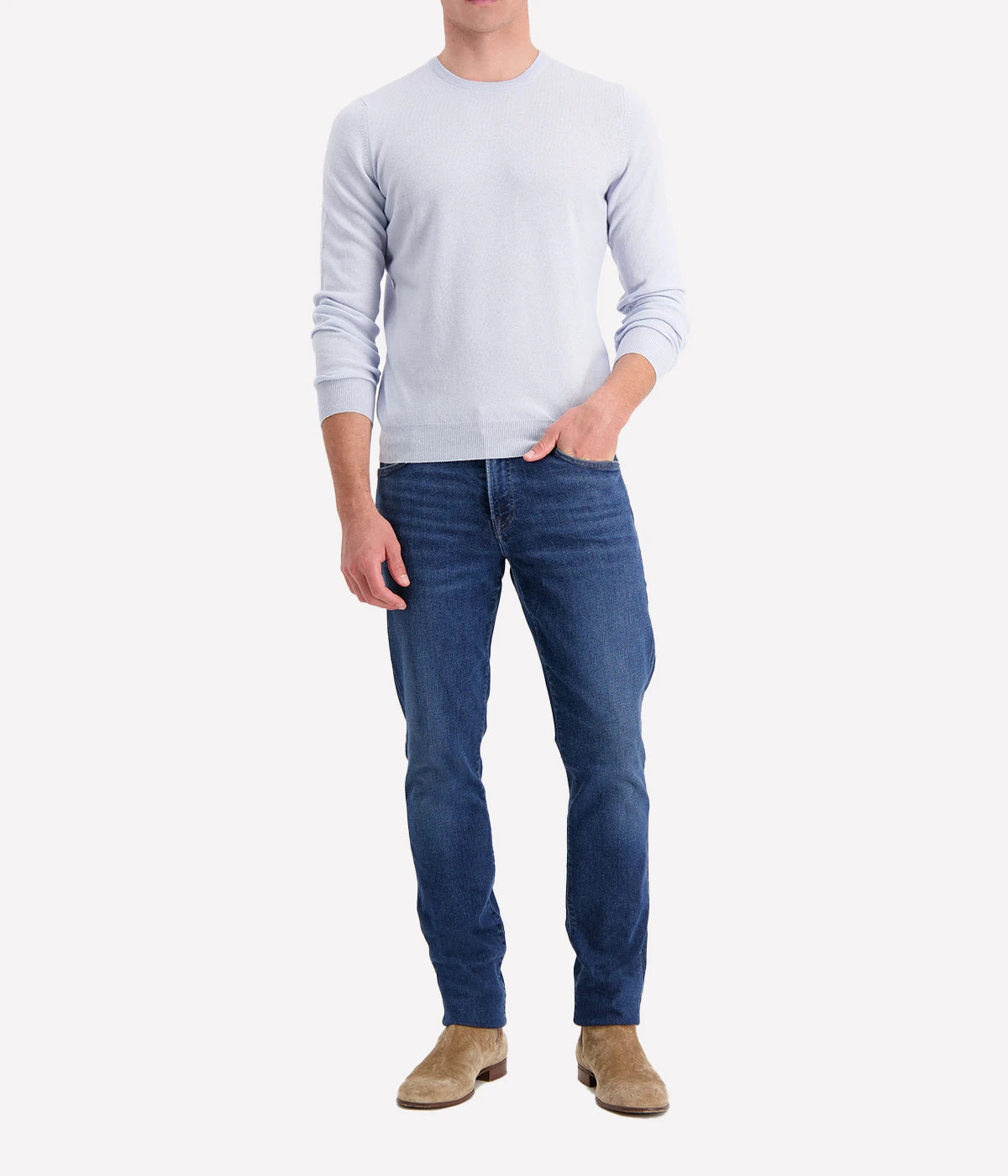Gran Sasso long sleeve crewneck in 100% merino wool, offering durability and comfort, ideal for any occasion, made in Italy