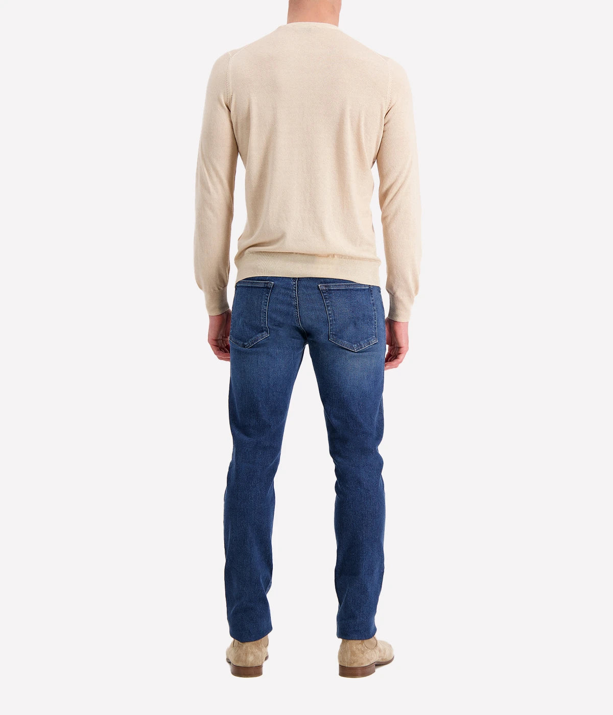 Gran Sasso 100% cashmere crew long sleeve, offering a sleek, professional look, made in Italy.