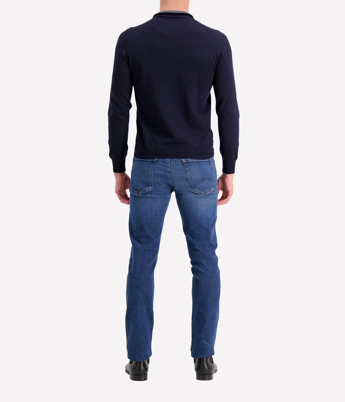 Gran Sasso mock zip sweater in 100% virgin wool, sleek design perfect for layering, made in Italy