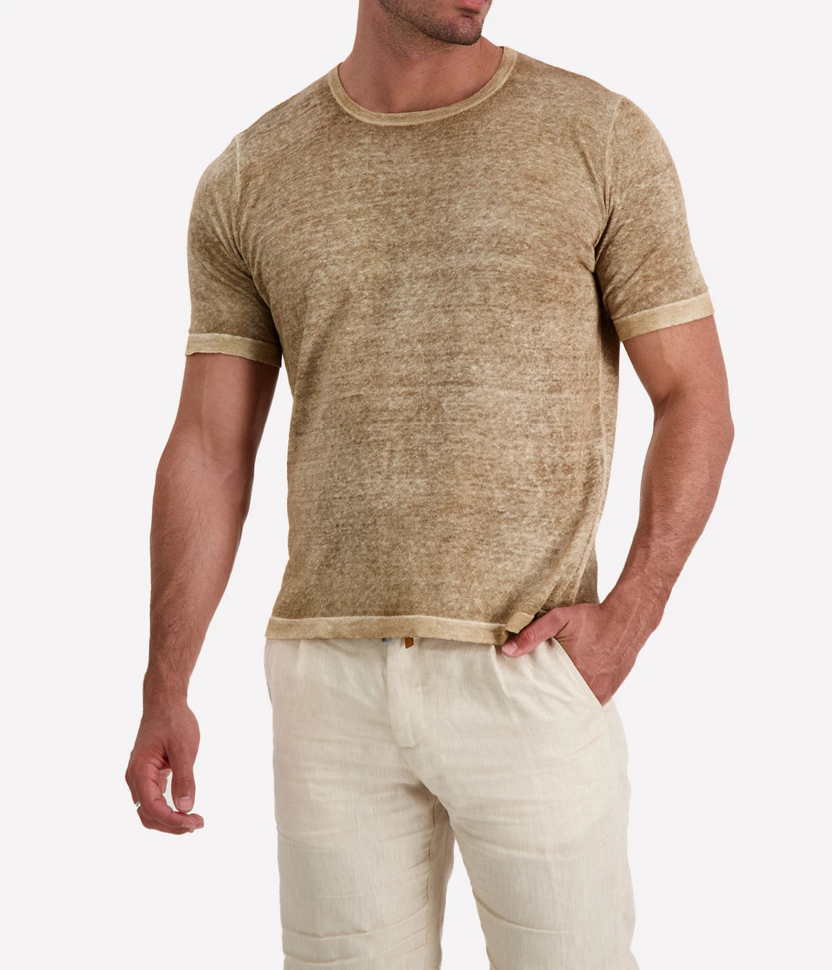 Hand Painted Round Neck Pullover in Sughero