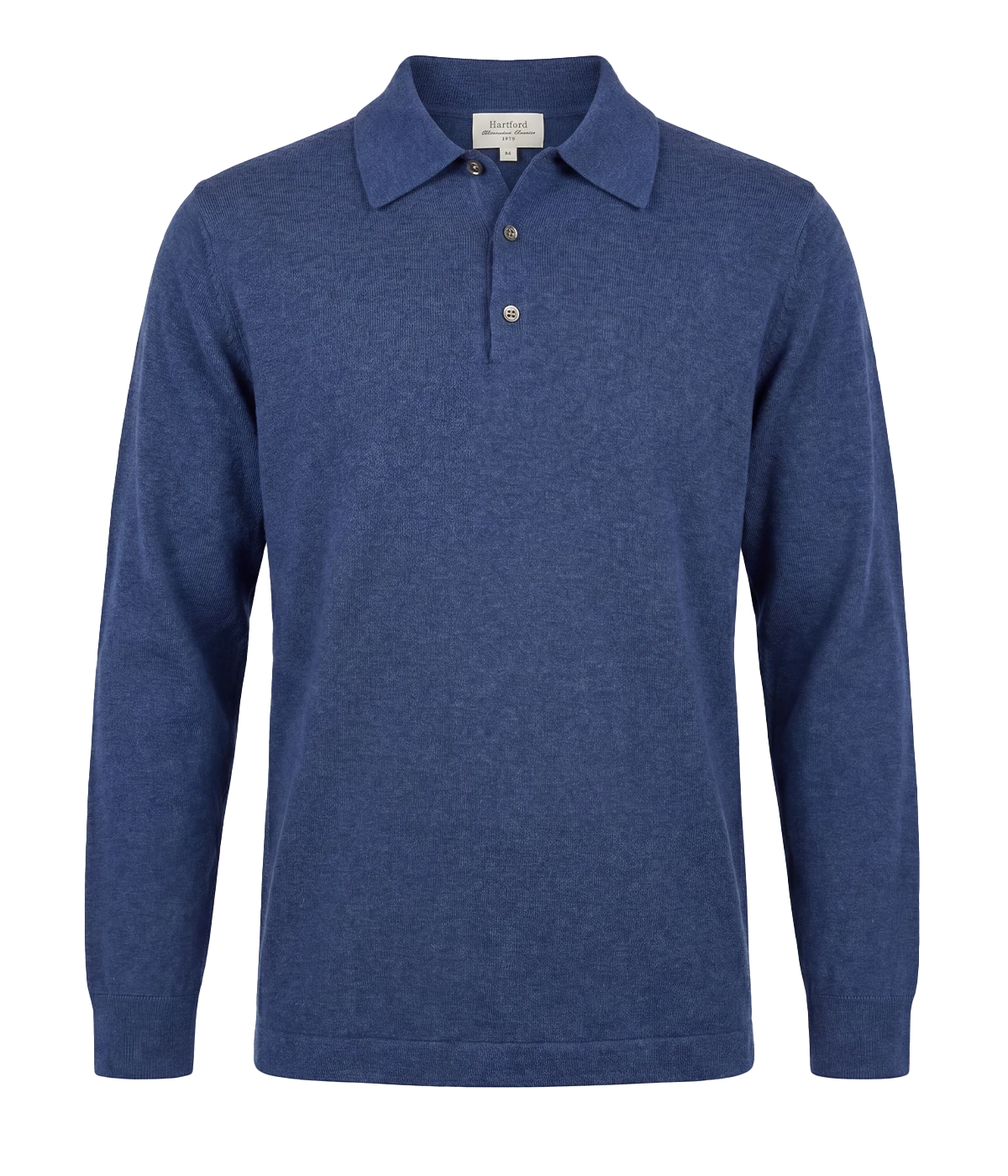 Knitted Pullover Polo in INDIGO