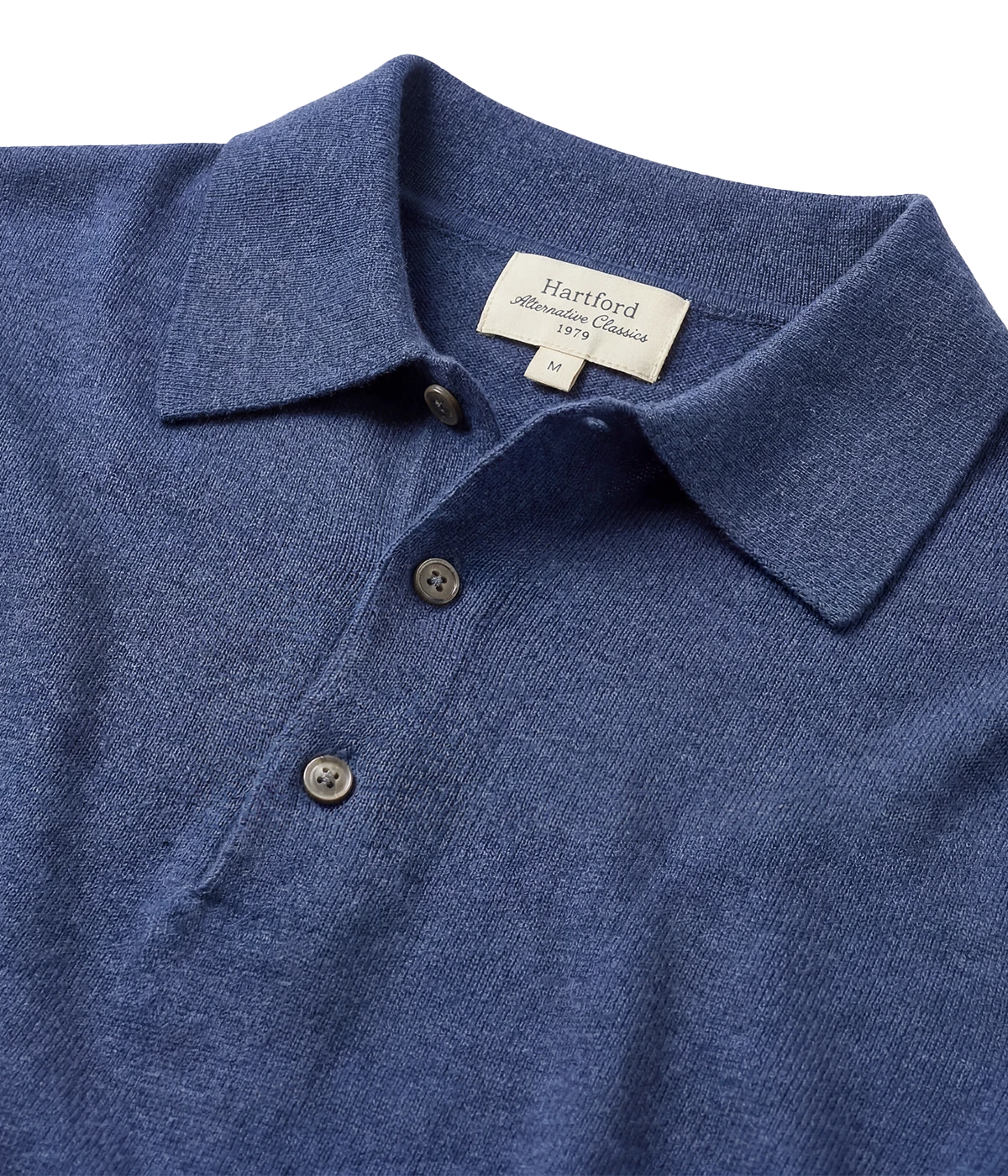 Knitted Pullover Polo in INDIGO