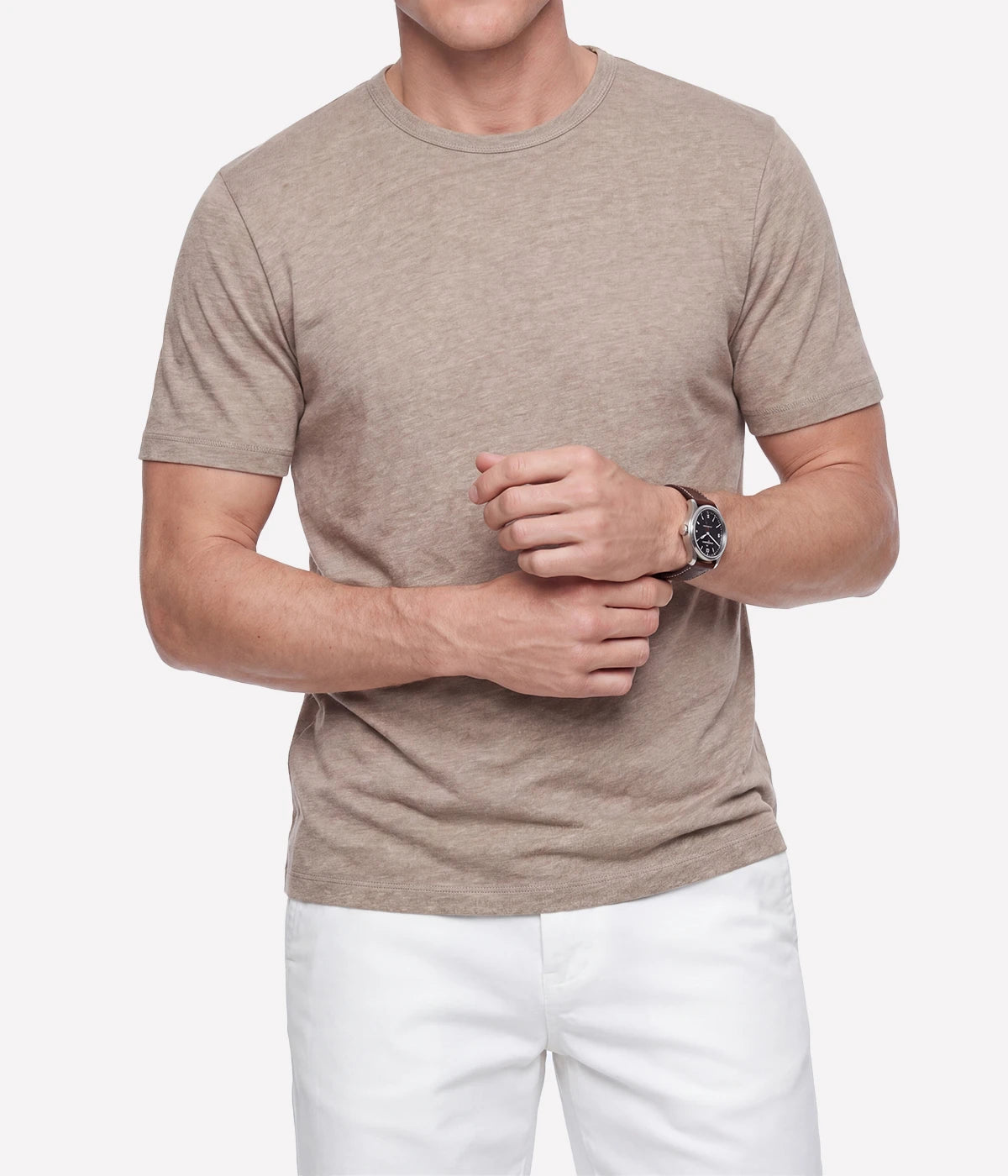 Knitted T Shirt in SAND