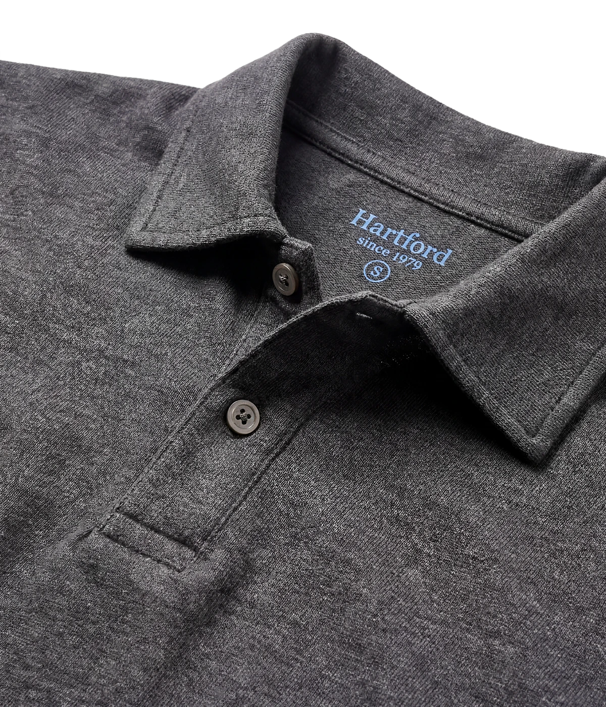 Men Knitted Polo in Thunder
