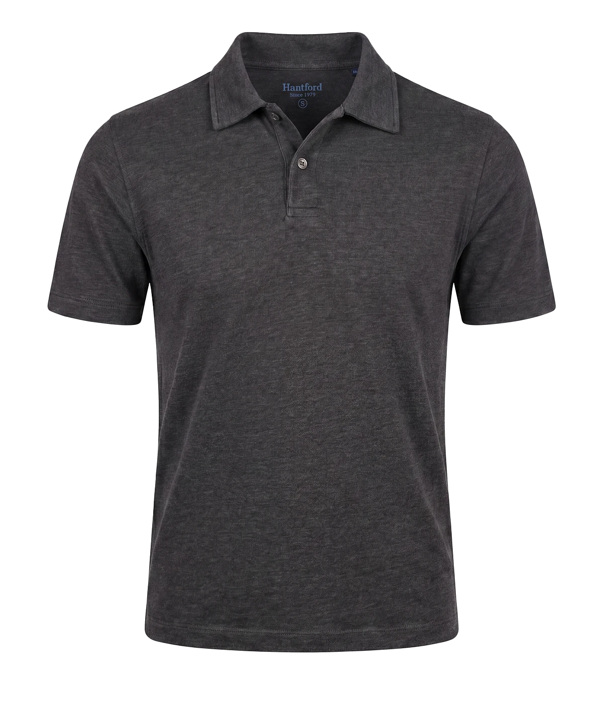 Men Knitted Polo in Thunder