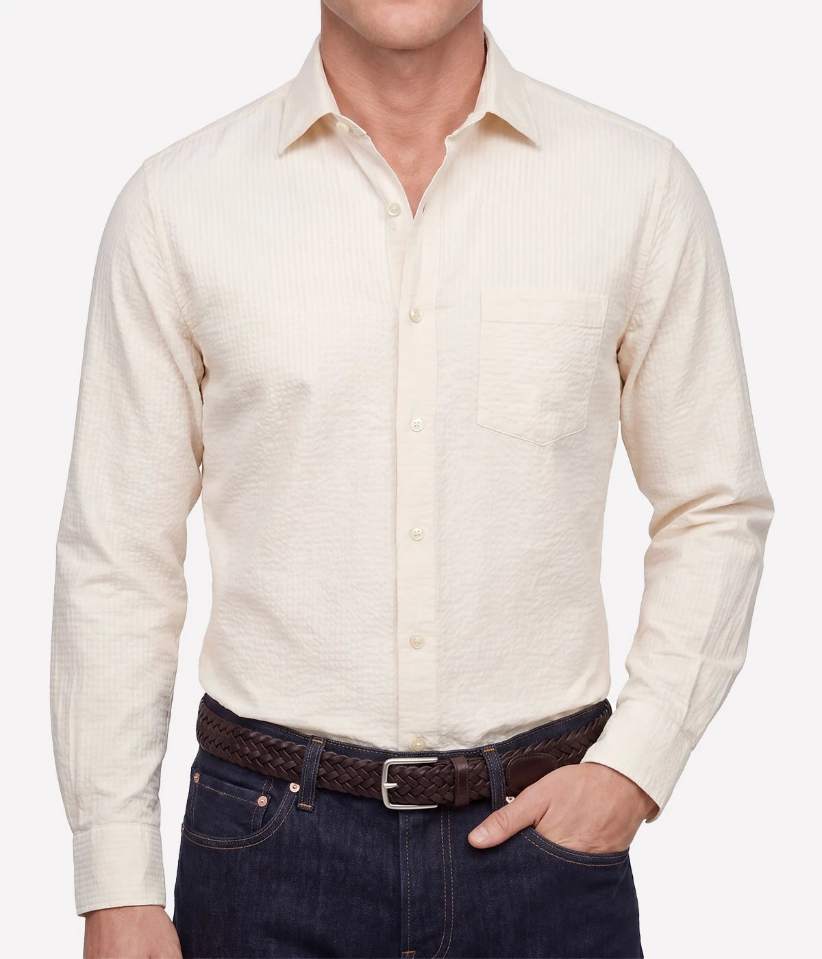 Paul Woven Shirt in Off White