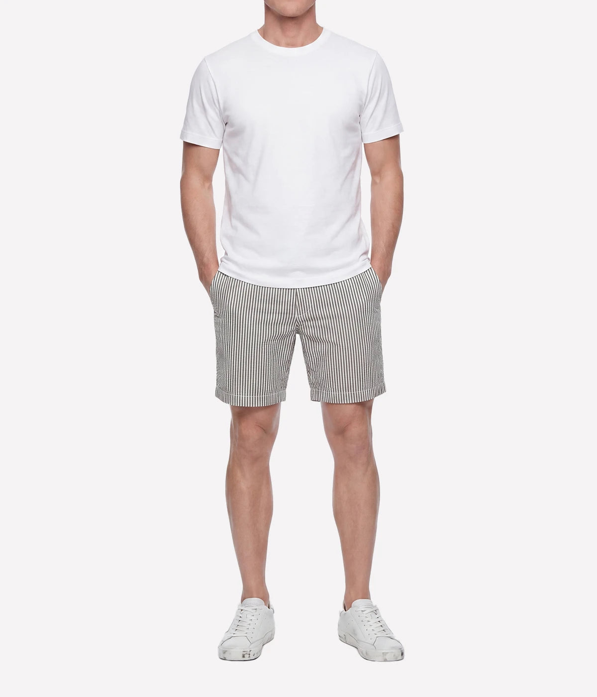 Taylor Woven Short in Blue and Cream
