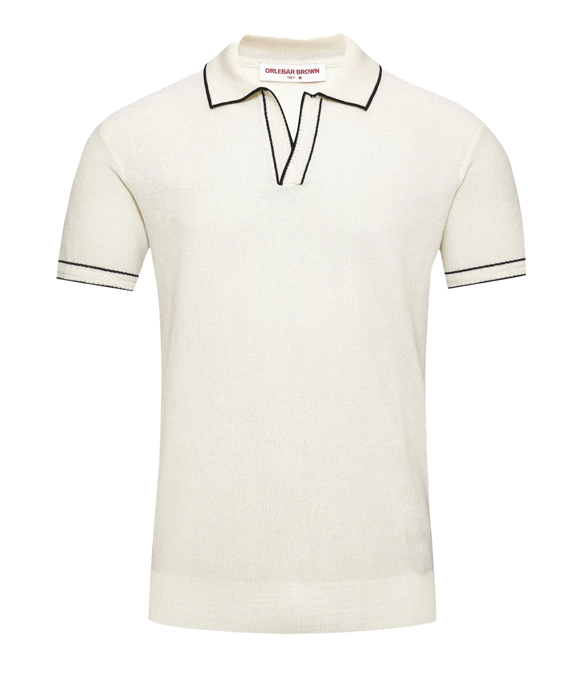 Horton Chevron Tipping Polo in White Sand Night Iris