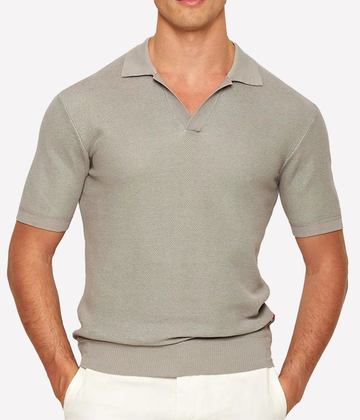 Horton Pique Stitch Polo in Cinder
