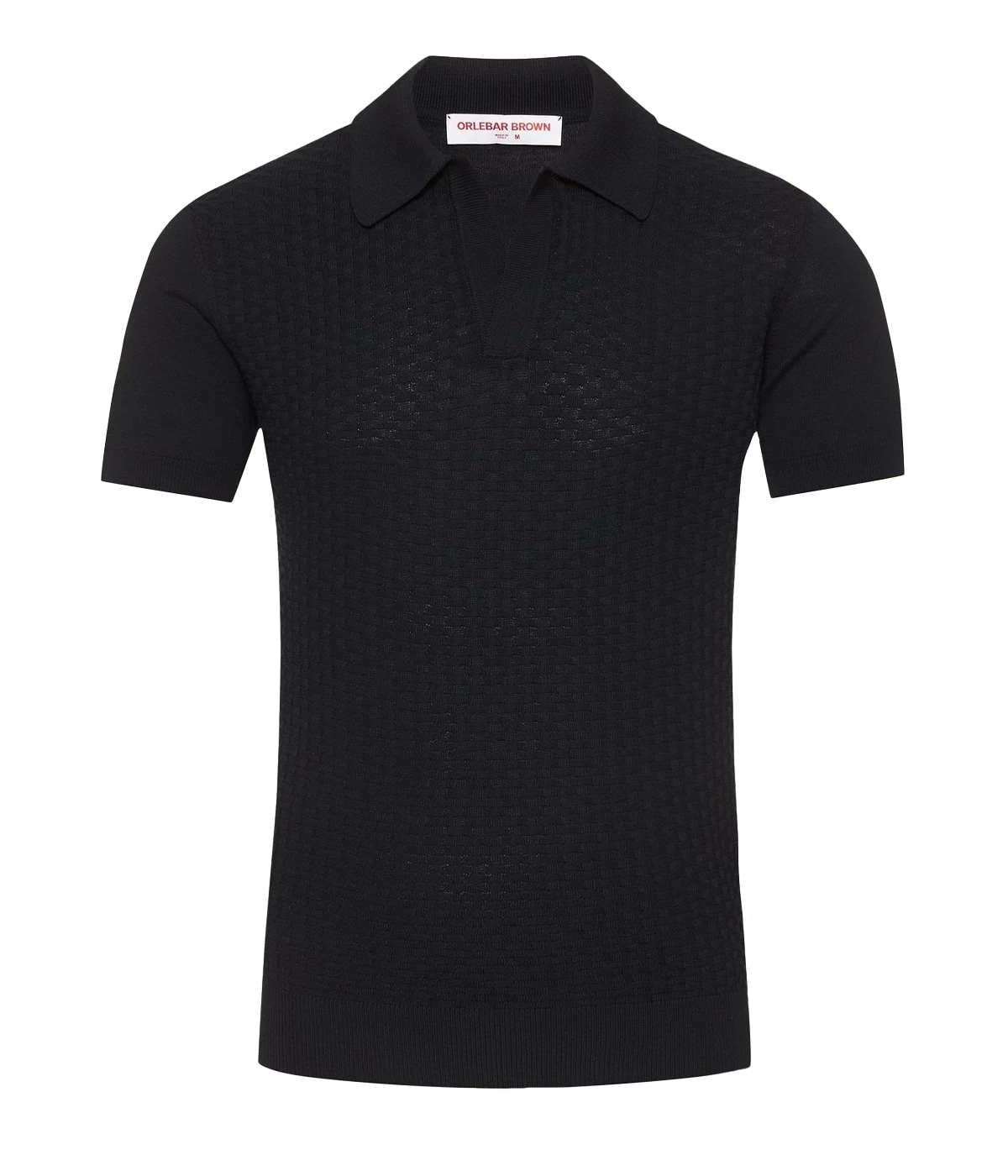 Horton Tile Cotton Silk Polo in Night Iris