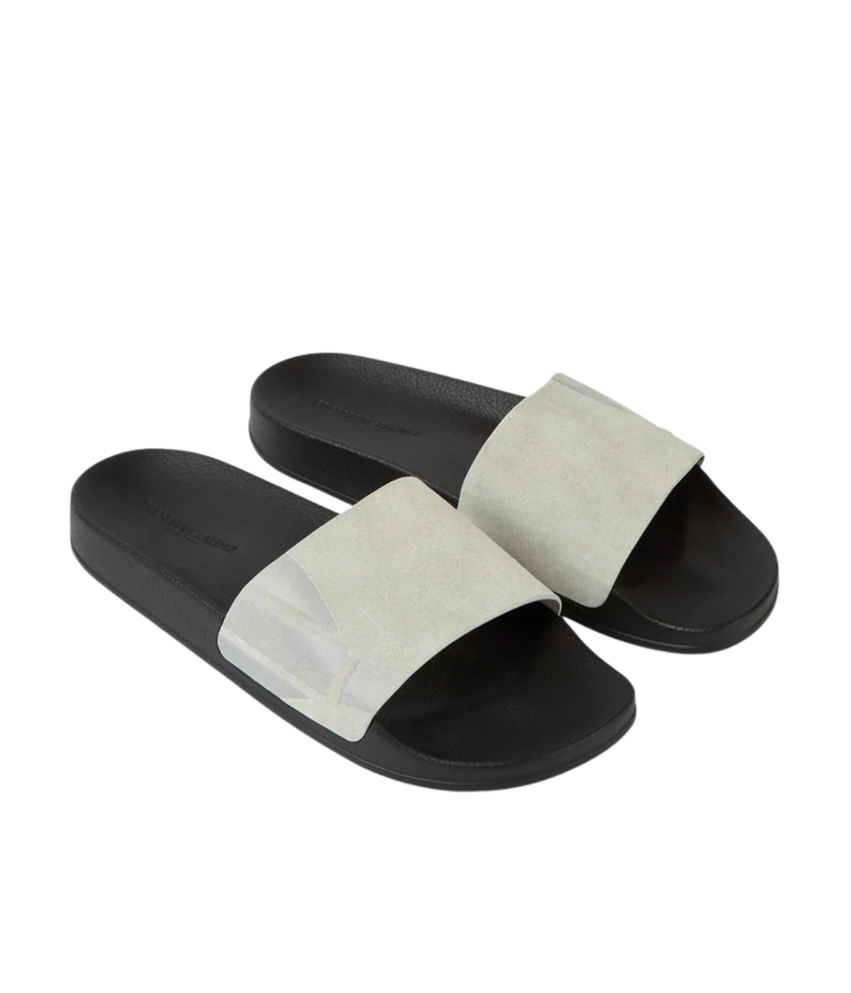 Humberto Suede Slides in Light Grey