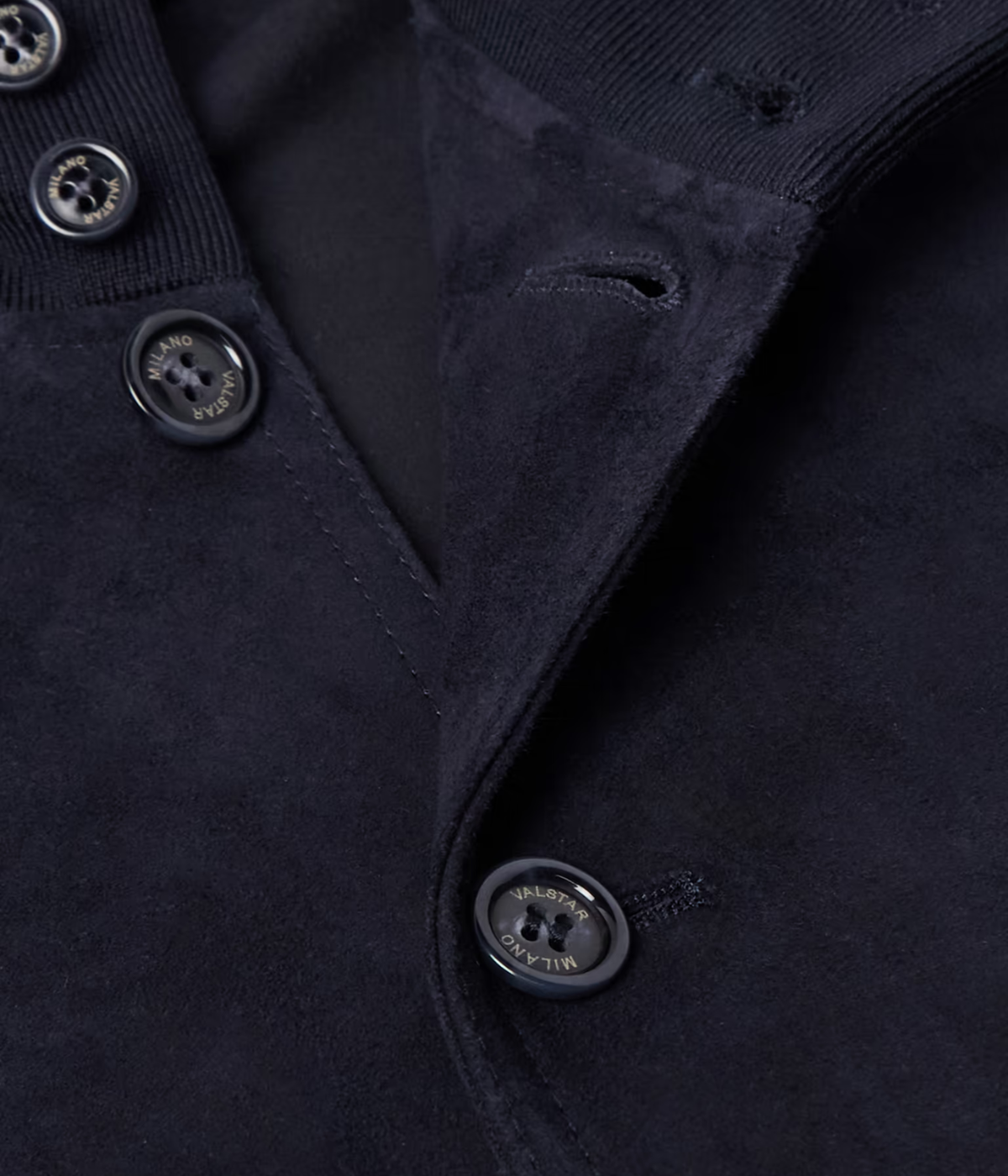 Iconic Valstarino Suede Jacket in Dark Blue