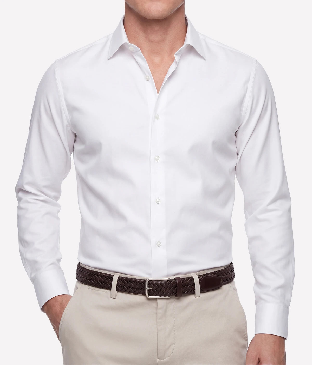 Slim Fit Shirt In Smooth White