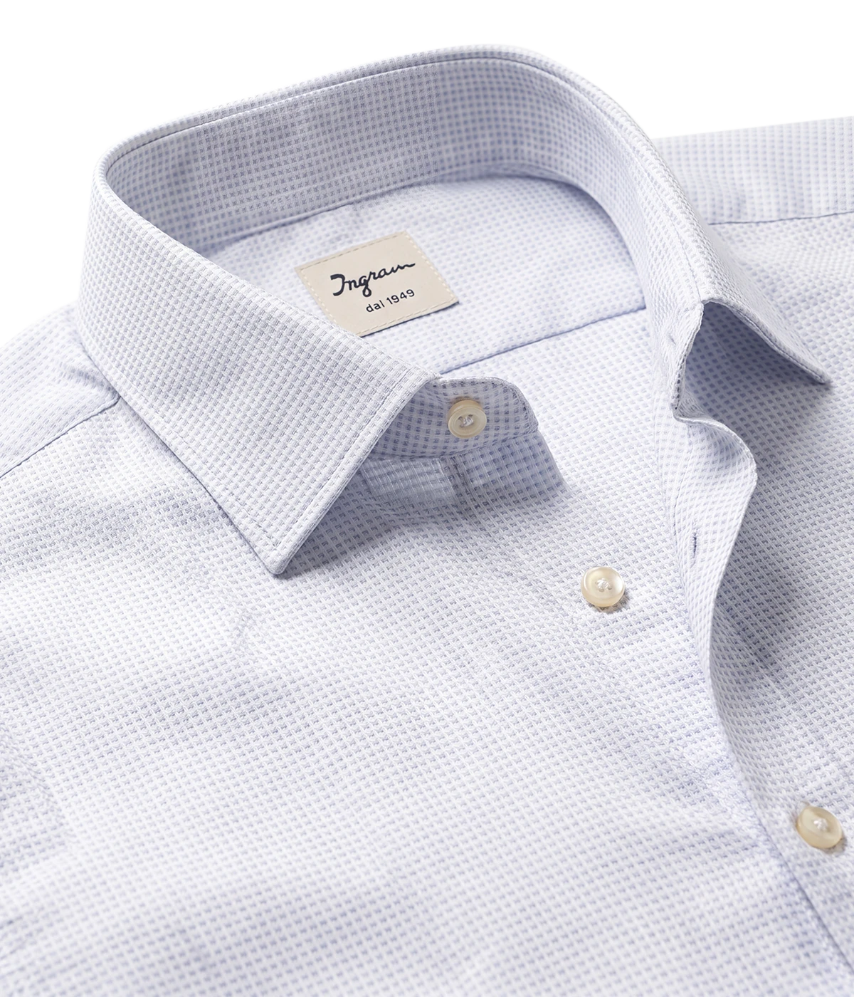 Slim Fit Shirt In Woven Blue White