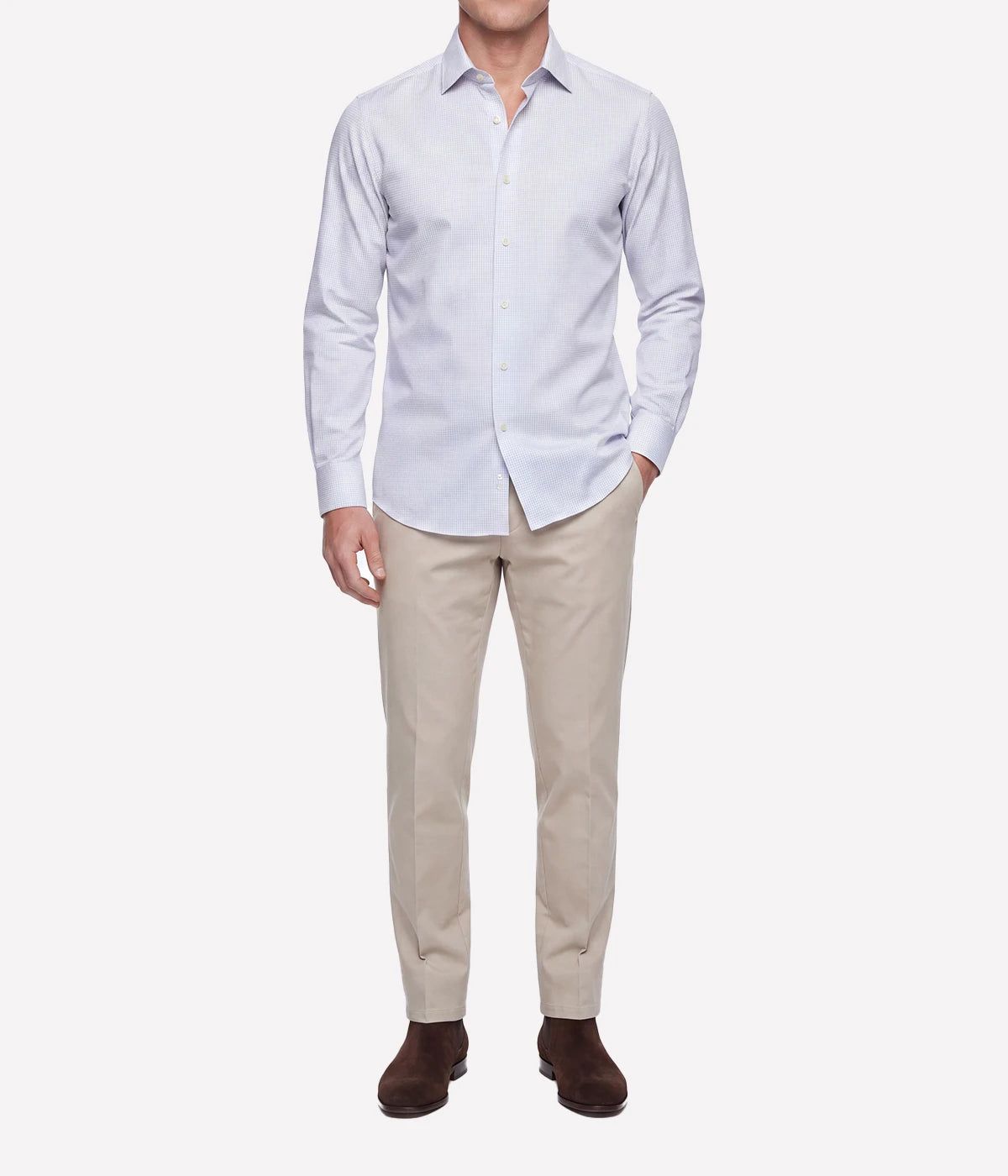 Slim Fit Shirt In Woven Blue White