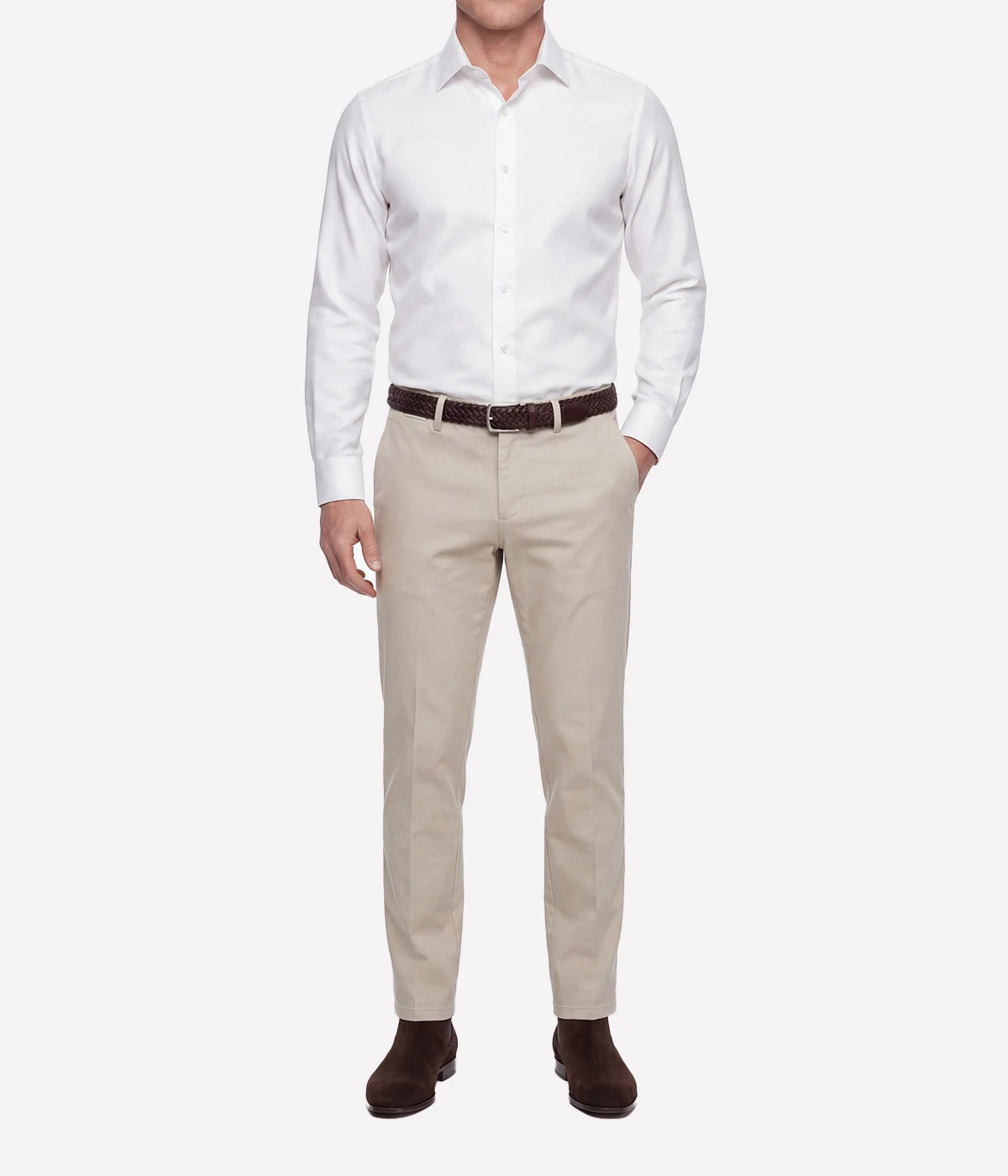 Slim Fit Shirt in White Textured