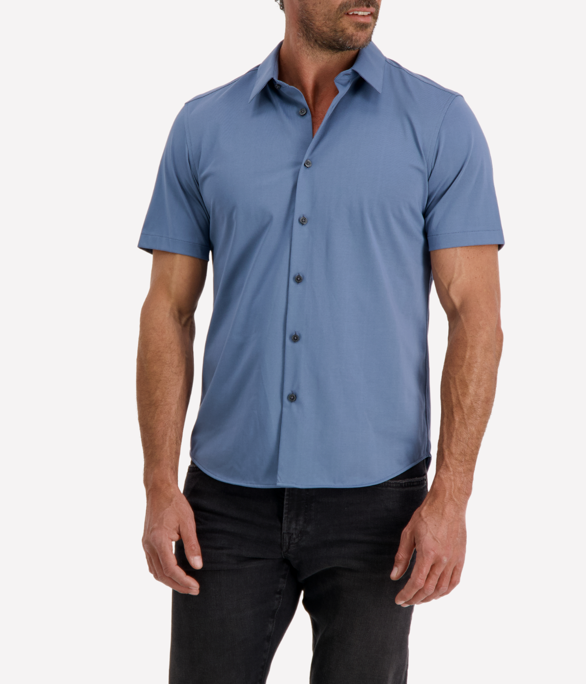 Irving Short Sleeve Shirt in Dark Rainstorm