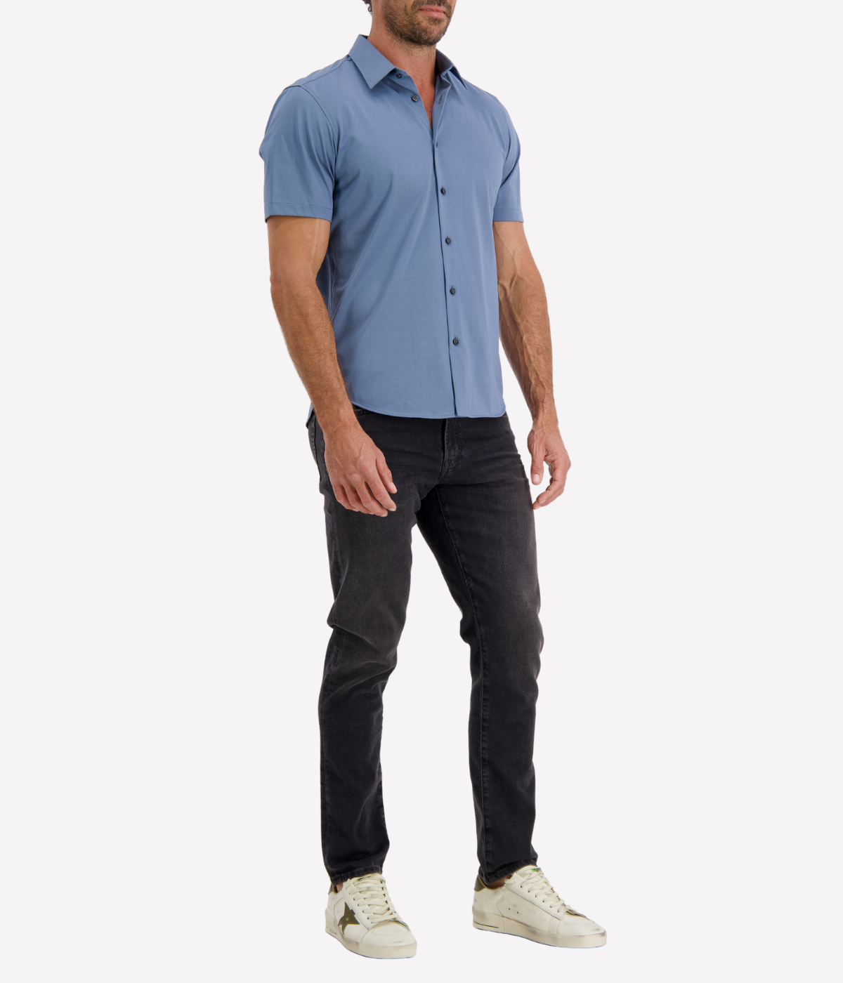 *FINAL SALE* Irving Short Sleeve Shirt in Dark Rainstorm