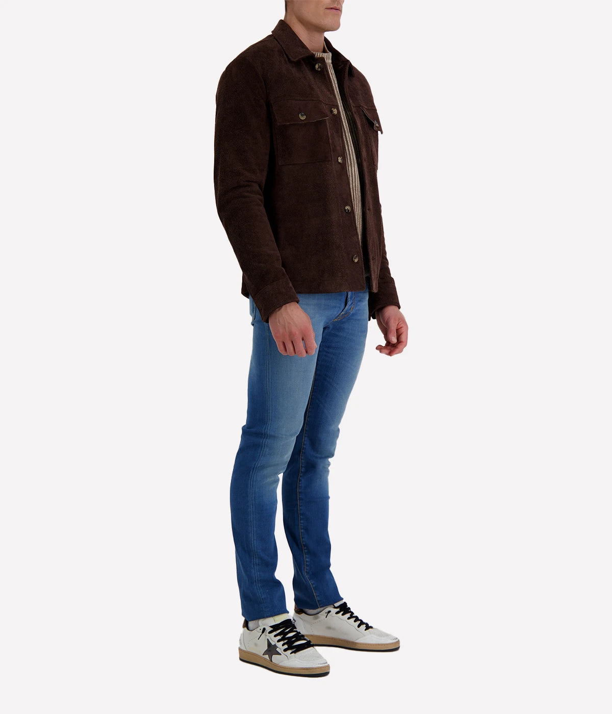 Light Jacket Leather Pelle Raw in Dark Chocolate