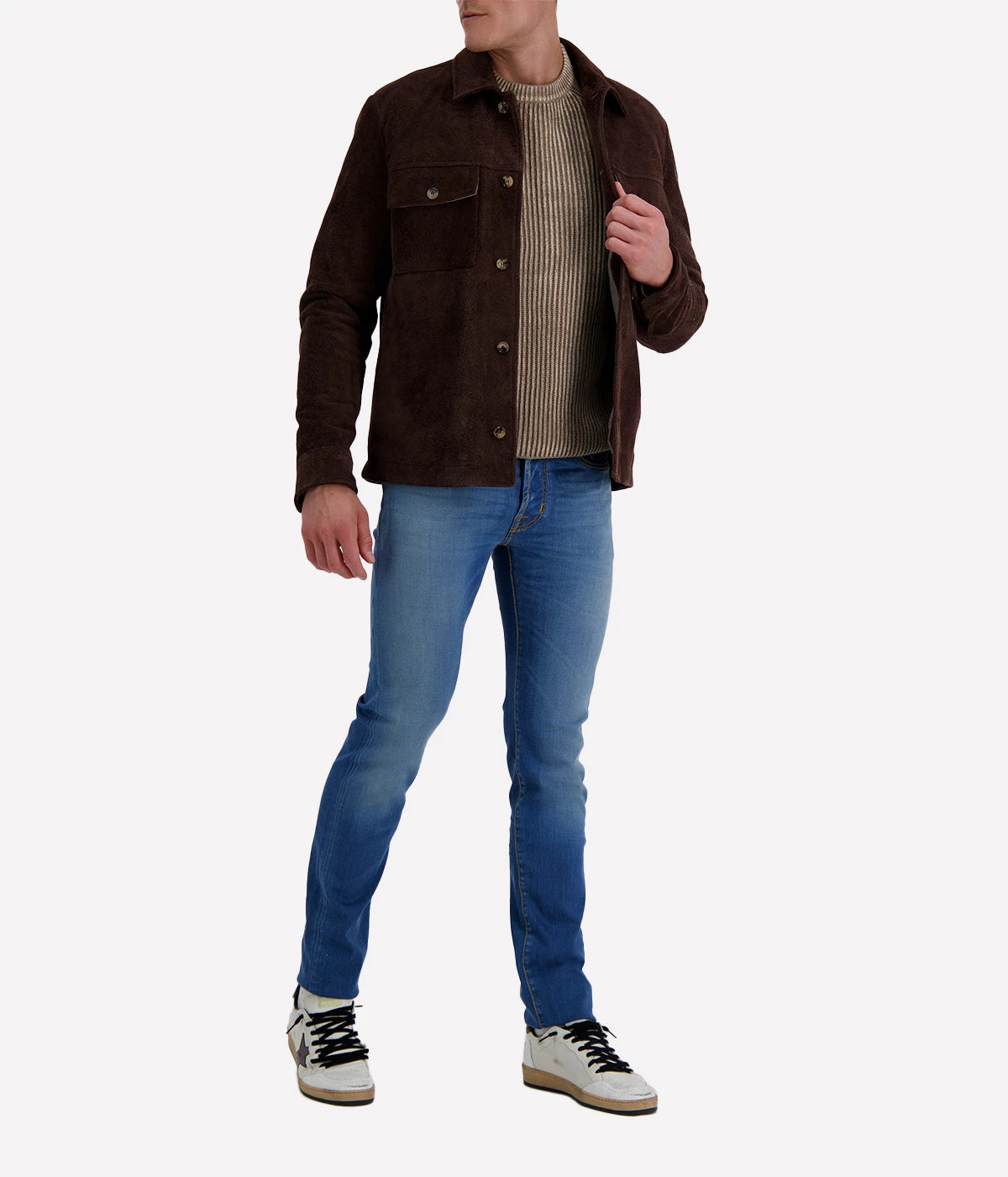 Light Jacket Leather Pelle Raw in Dark Chocolate