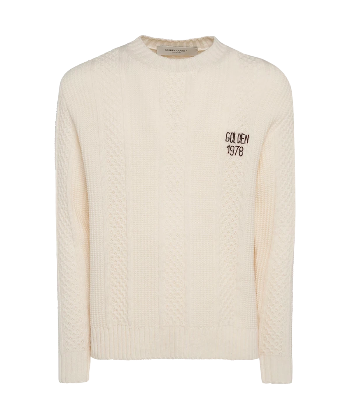 Journey Knit Crew Neck in Ivory Lamb Wool