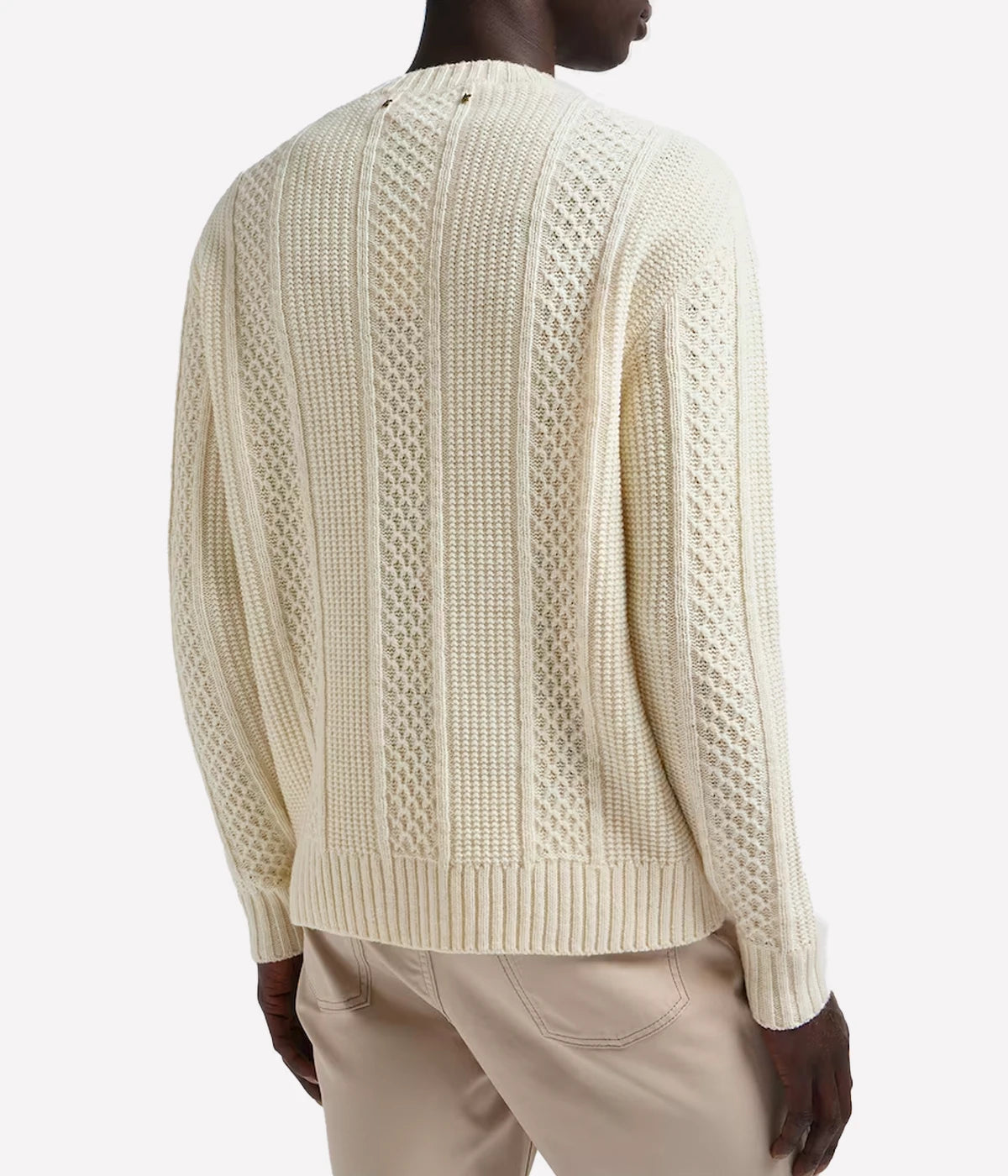 Journey Knit Crew Neck in Ivory Lamb Wool