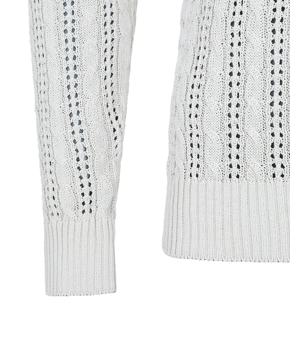 Eleventy men's sand knit sweater in 100% cotton with open-weave texture, crew neck, and long sleeves—perfect for light layering.