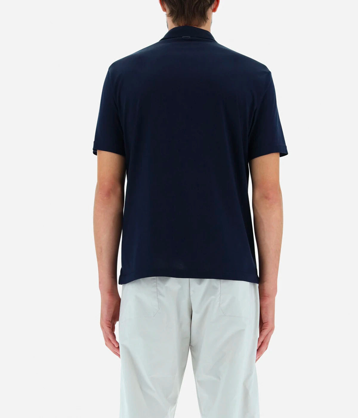 Knitted Polo Shirt in Blue