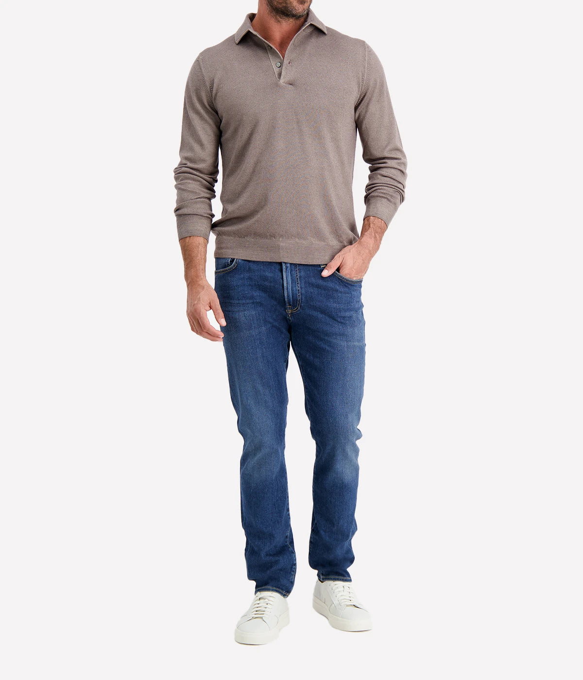 Long Sleeve Polo in ARMY