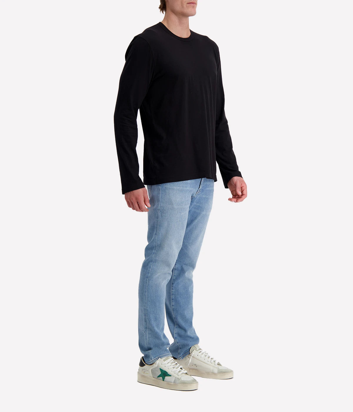 Long-sleeve crew neck shirt in ultra-soft 100% cotton, garment-dyed for a relaxed, lived-in feel. Classic fit with clean-finished hems, perfect for layering or wearing solo.