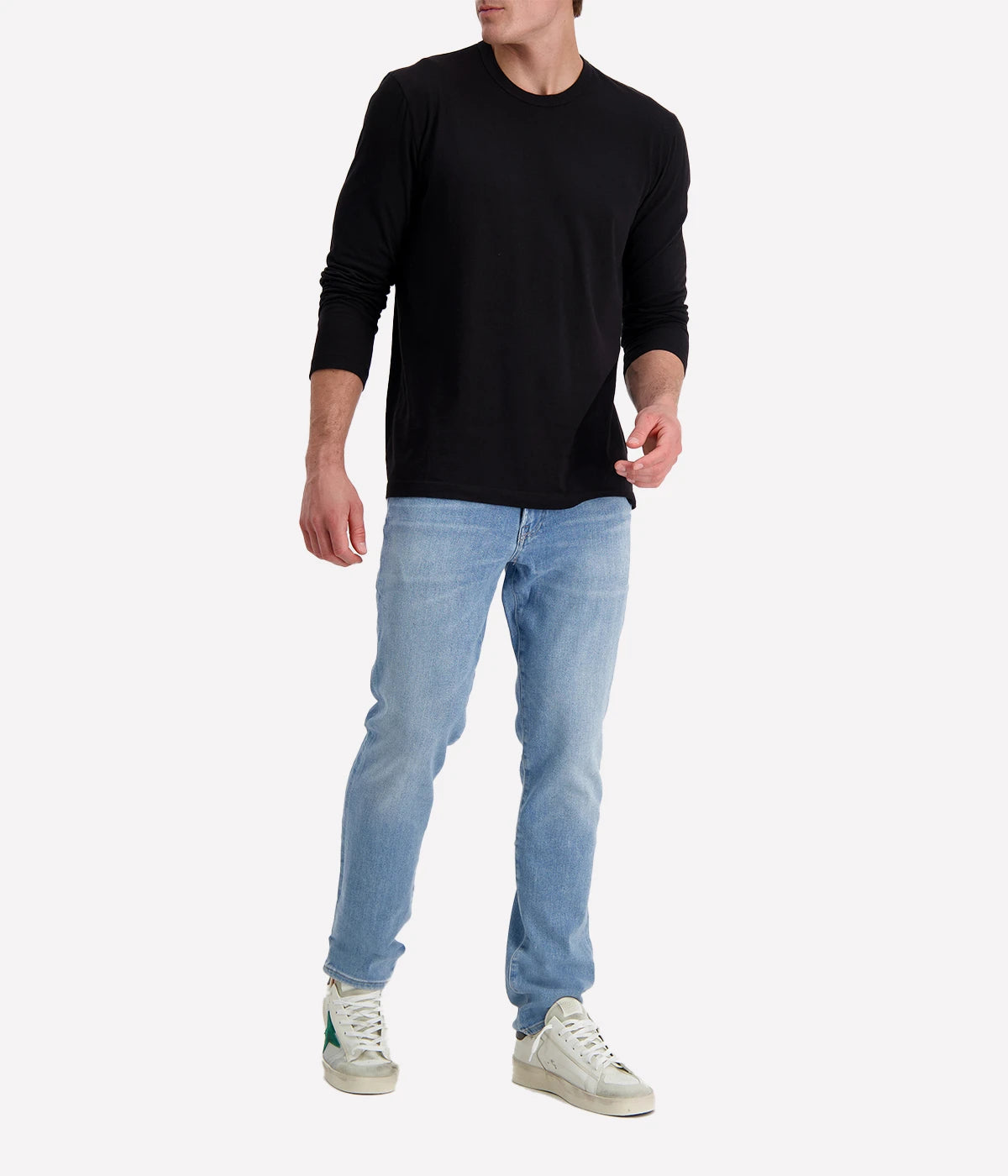 Long-sleeve crew neck shirt in ultra-soft 100% cotton, garment-dyed for a relaxed, lived-in feel. Classic fit with clean-finished hems, perfect for layering or wearing solo.