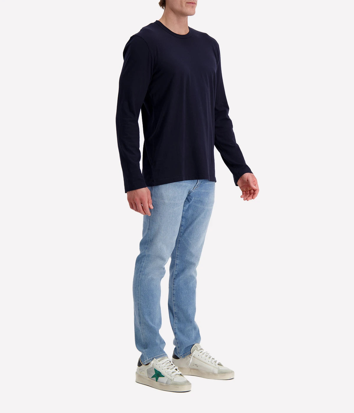 Long-sleeve crew neck shirt in ultra-soft 100% cotton, garment-dyed for a relaxed, lived-in feel. Classic fit with clean-finished hems, perfect for layering or wearing solo.