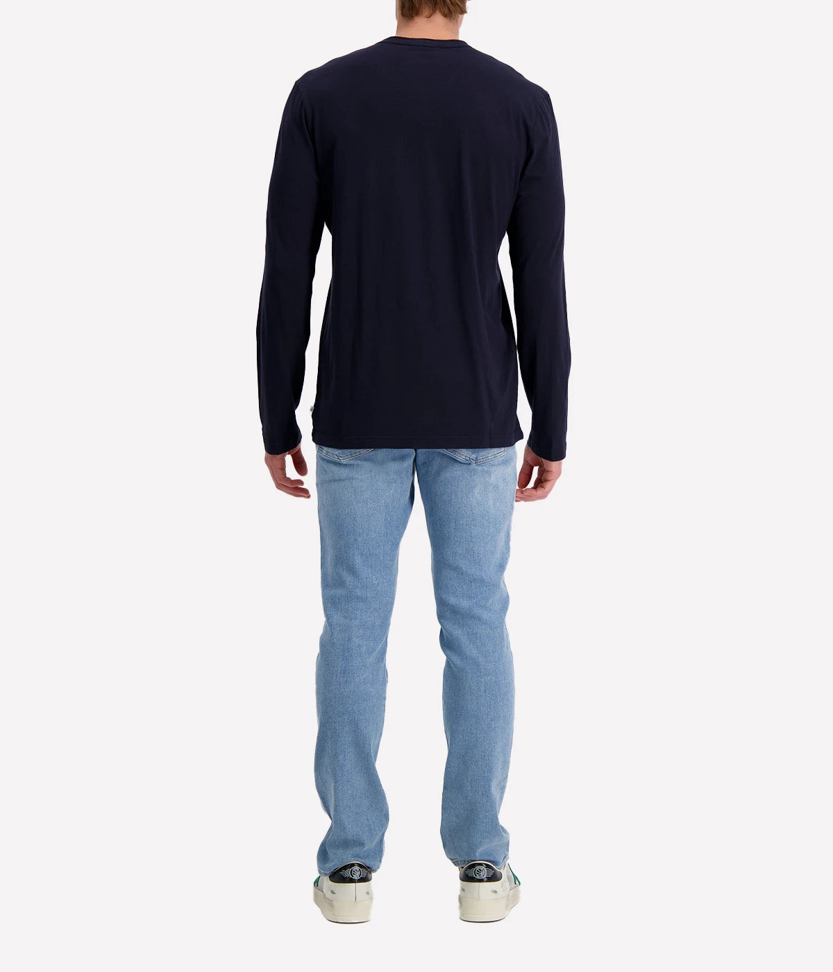 Long-sleeve crew neck shirt in ultra-soft 100% cotton, garment-dyed for a relaxed, lived-in feel. Classic fit with clean-finished hems, perfect for layering or wearing solo.