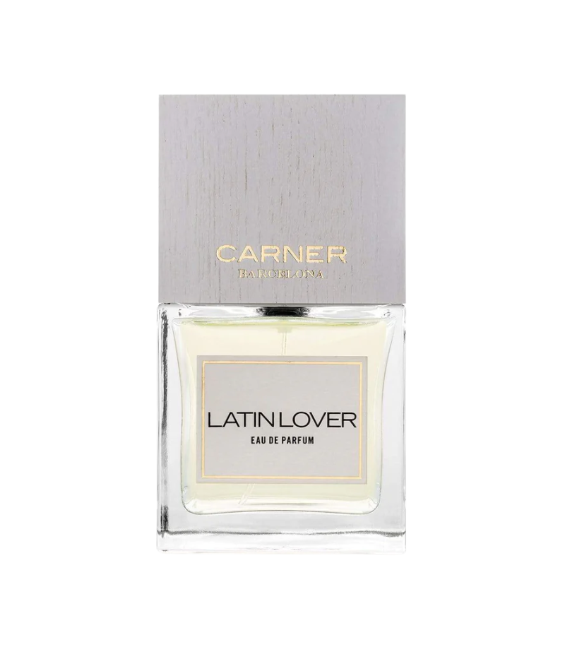 Latin Lover Eau de Parfum – seductive floral fragrance with bergamot, narcissus, patchouli, and musk. Bold and romantic.