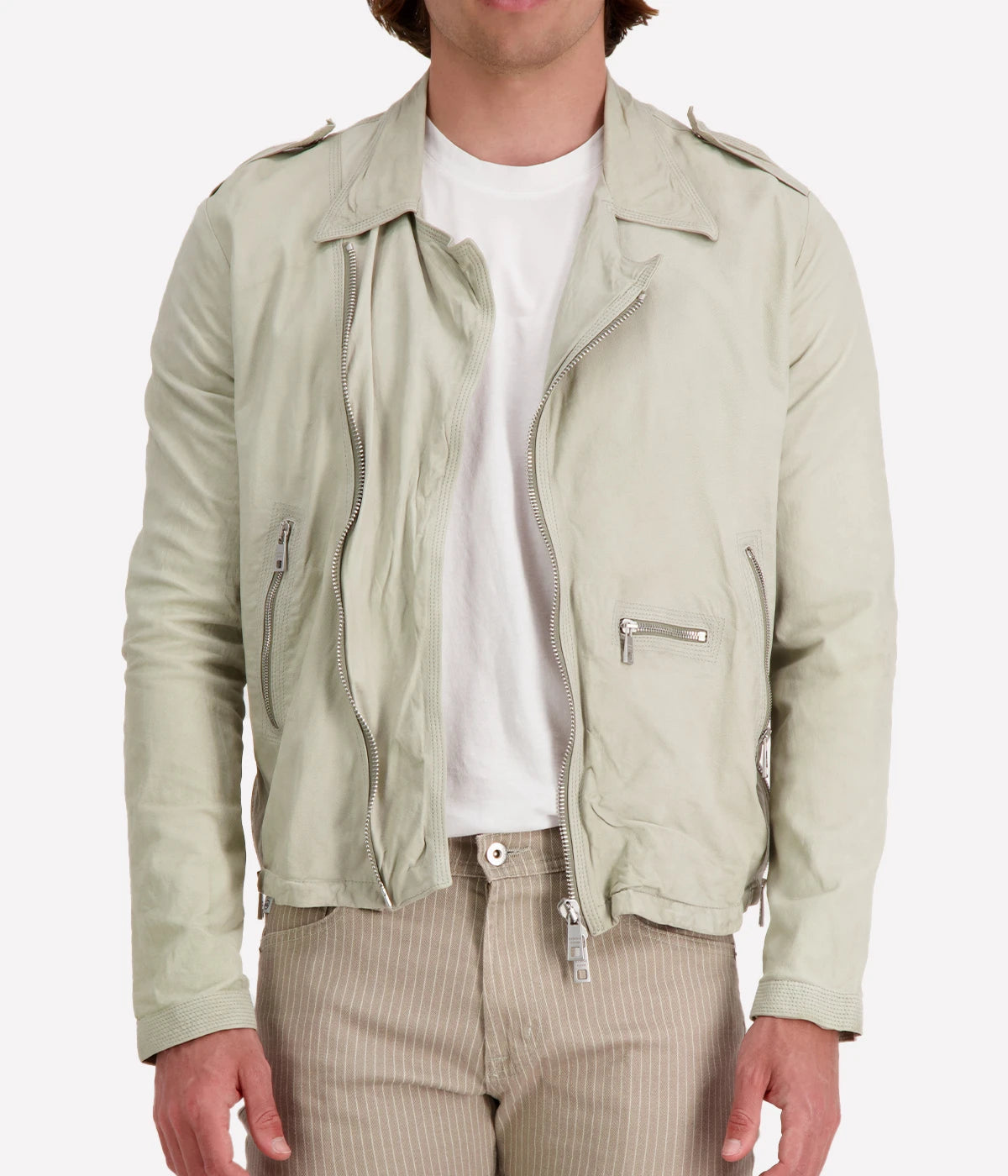 *FINAL SALE* Leather Jacket in Abbey