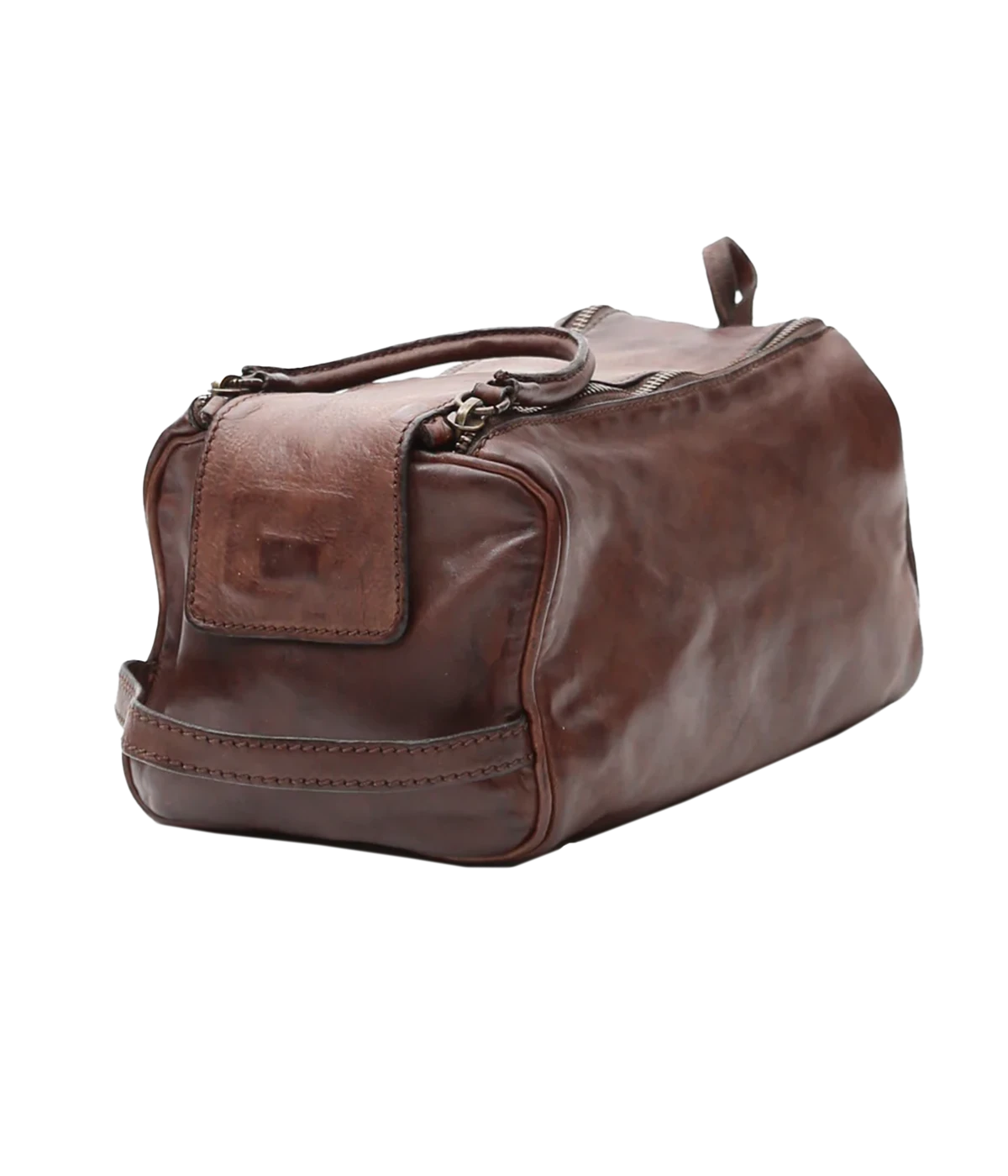 Leather Toiletries Bag in Brown