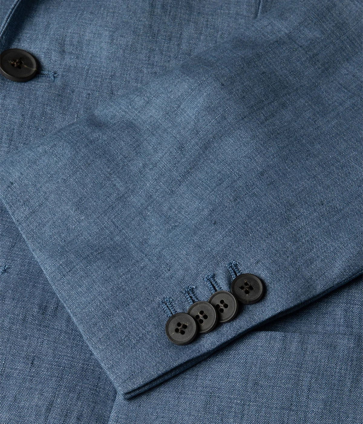 Linen Blazer in Soft Denim Melange