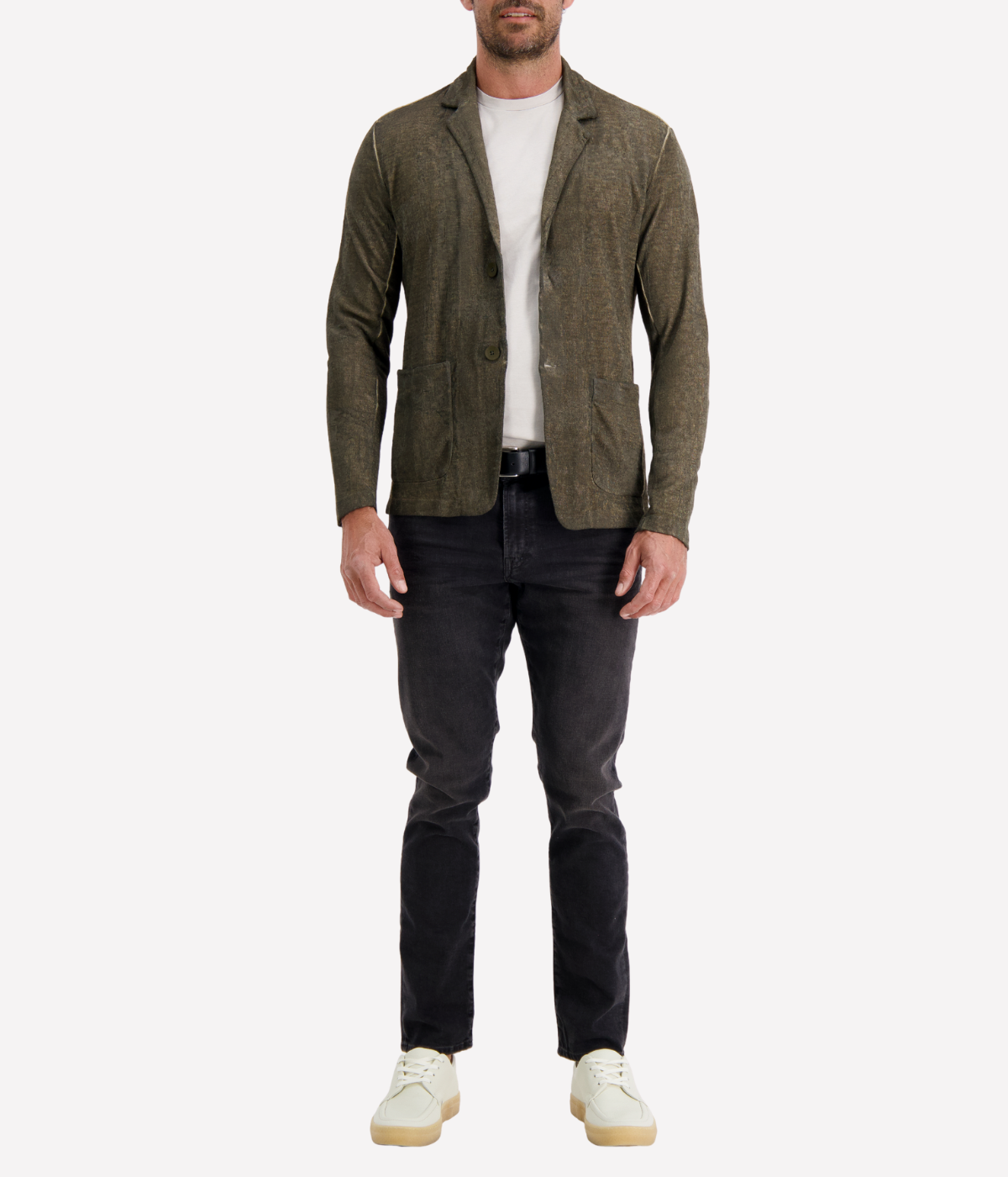 Linen Cotton Jacket in Forest