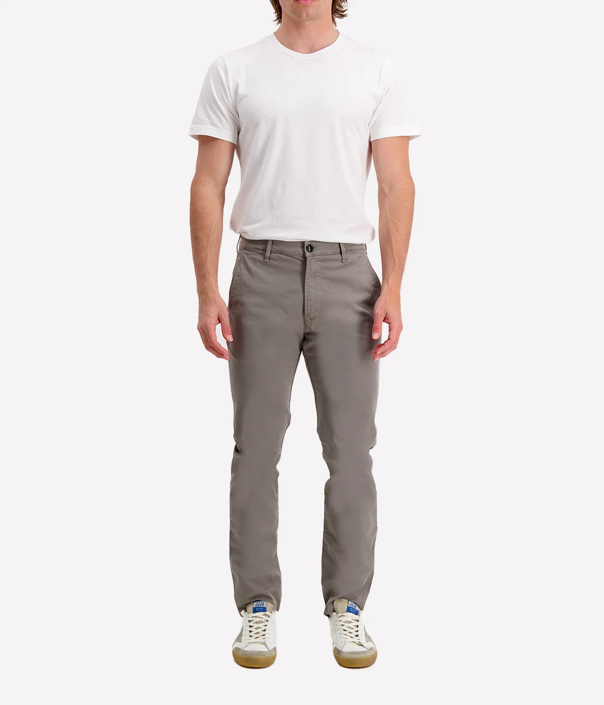 Front view of the London Slim Taper Chino, highlighting the tailored fit and minimalist aesthetic.