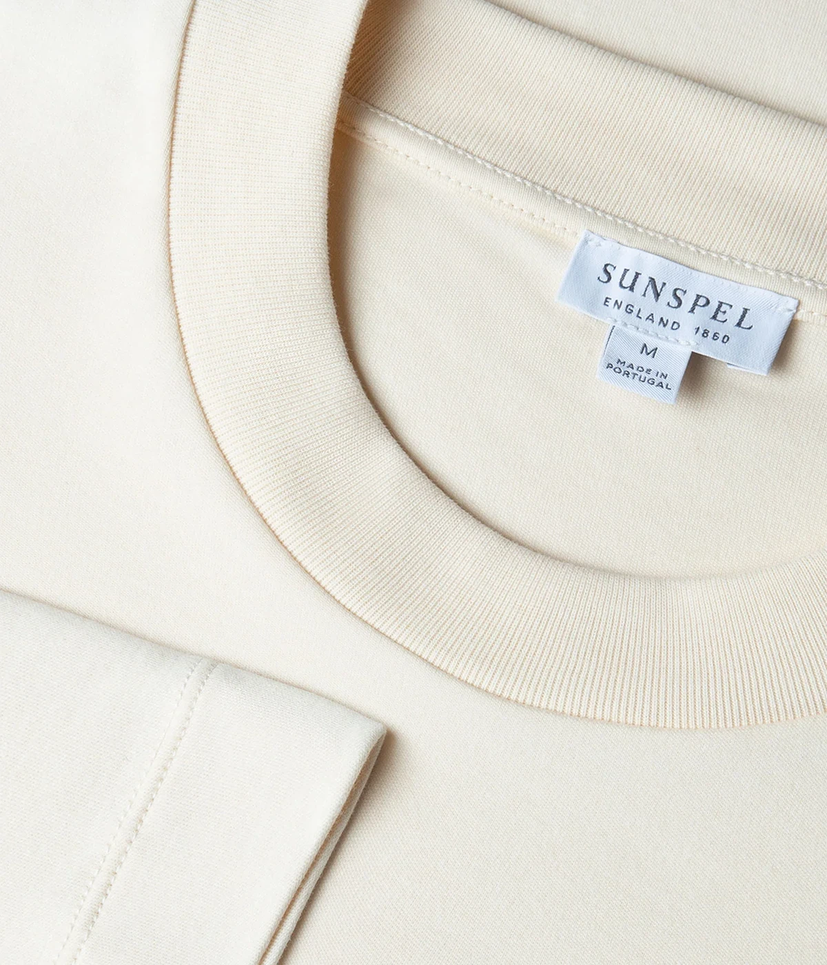Undyed beige long sleeve shirt for men, made from carbon-brushed Supima cotton. Stylish and versatile winter shirt for layering in a natural, earthy tone.