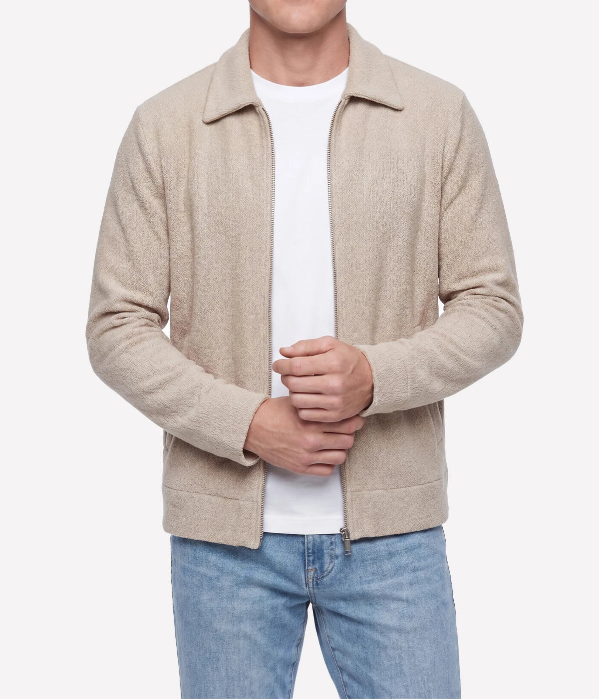 L/S Polo Zip Cardigan in 0320
