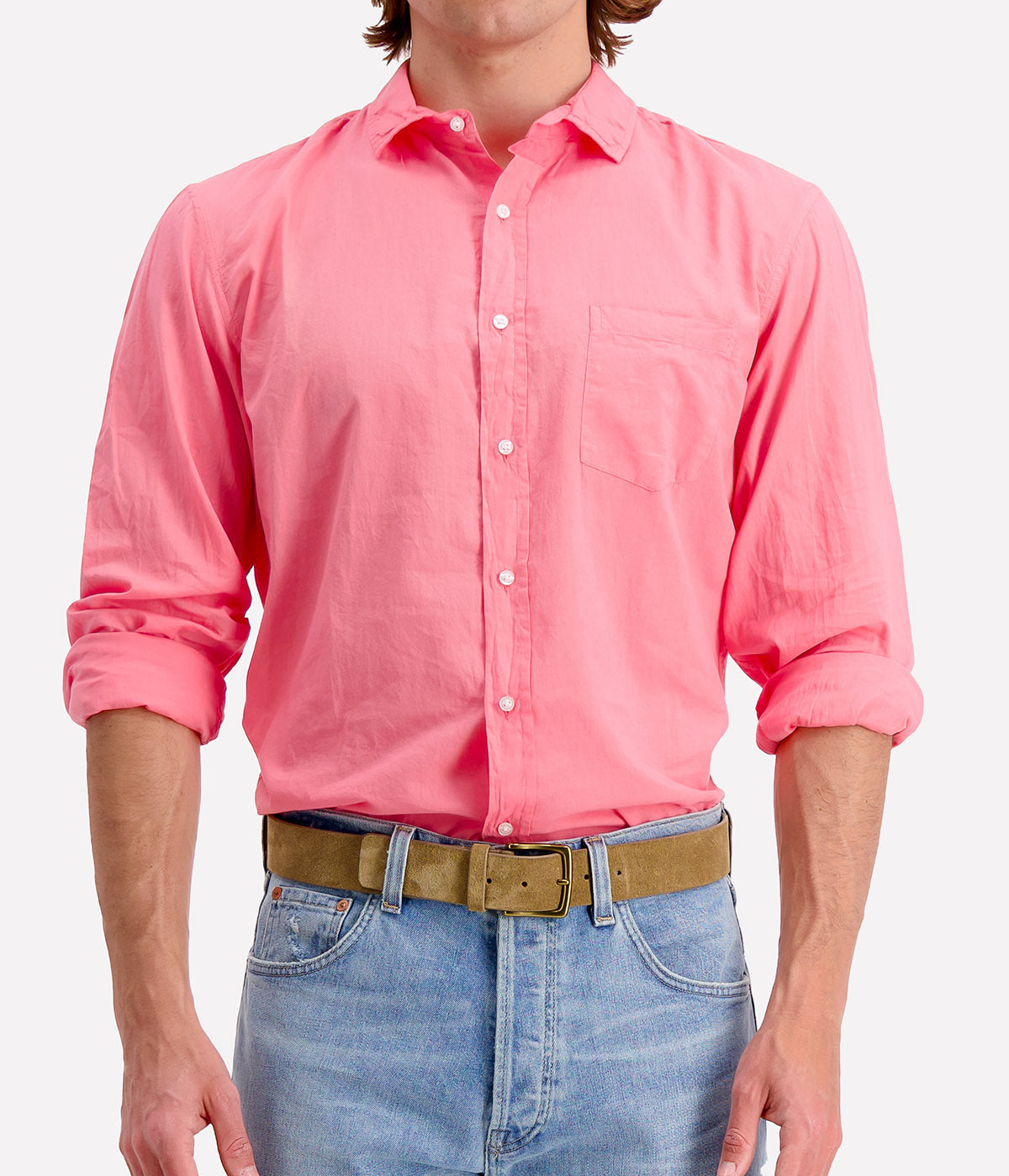 Luke Woven Shirt in Grapefruit