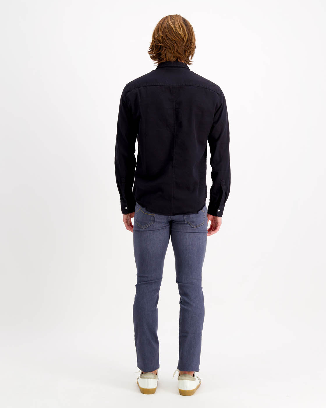 Luke Woven Shirt in Blackout Denim