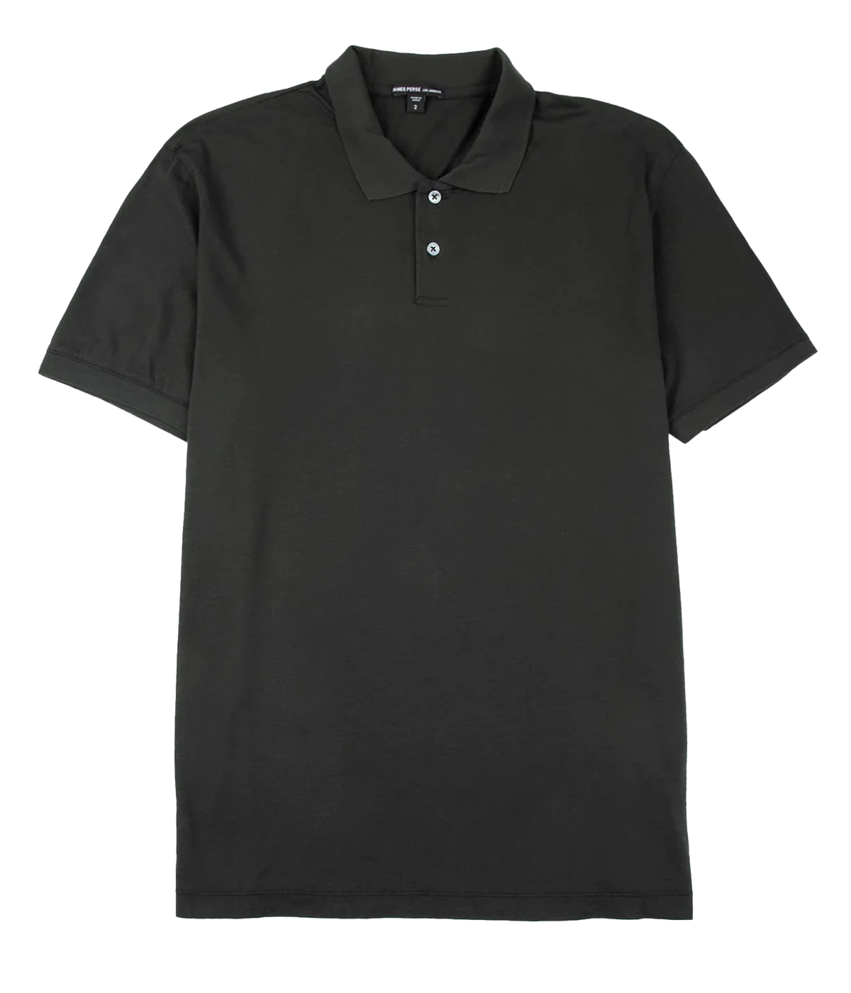 100 percent suvin cotton carbon jersey polo. Relaxed, polished look and fit with an ultra-soft, matte satin-like hand feel. Contrast ribbed knit collar and short sleeve hems and centre front polo placket with two button closures.