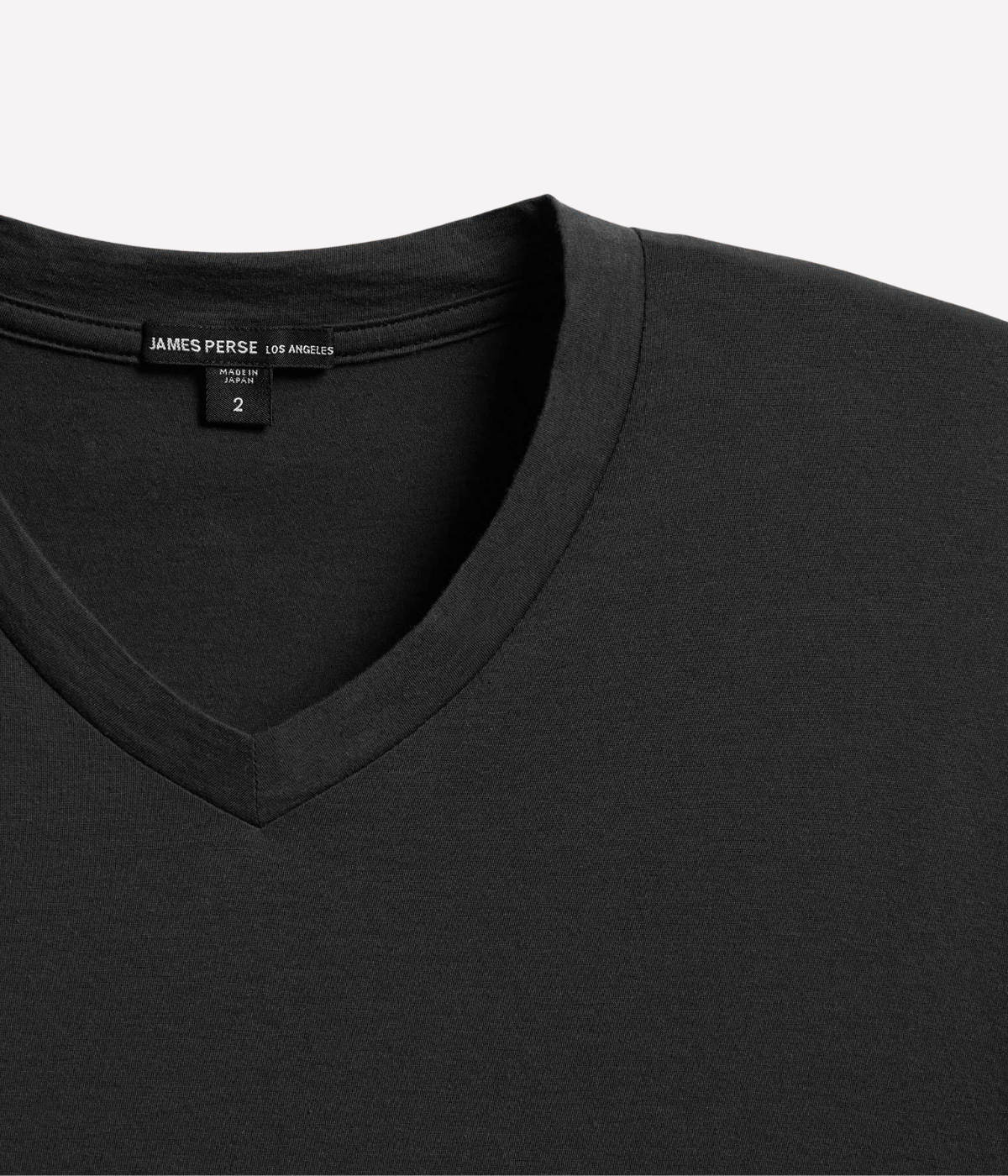Luxe Lotus Jersey V Neck T-Shirt in Carbon