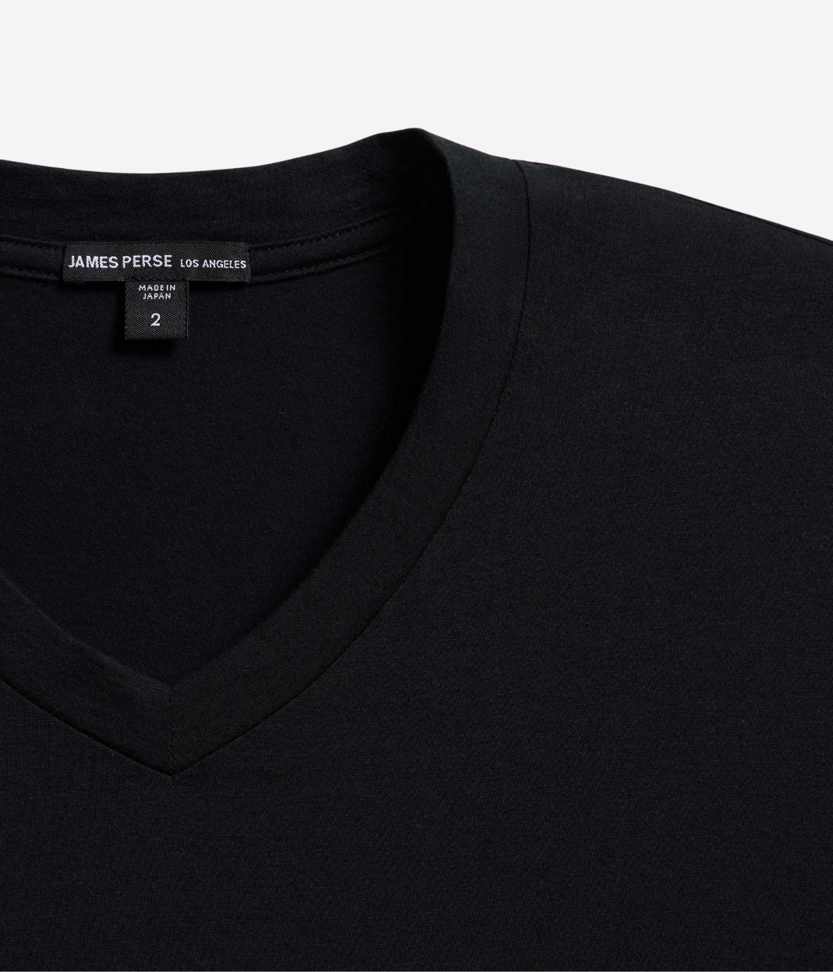 Luxe Lotus Jersey V Neck T-Shirt in Black