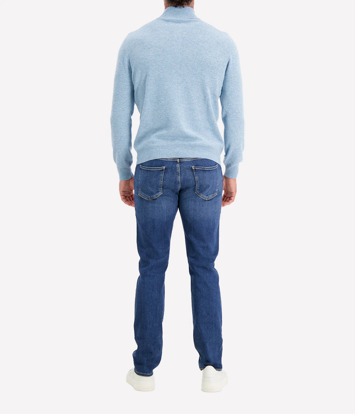 Mock Button Sweater in Sky Blue