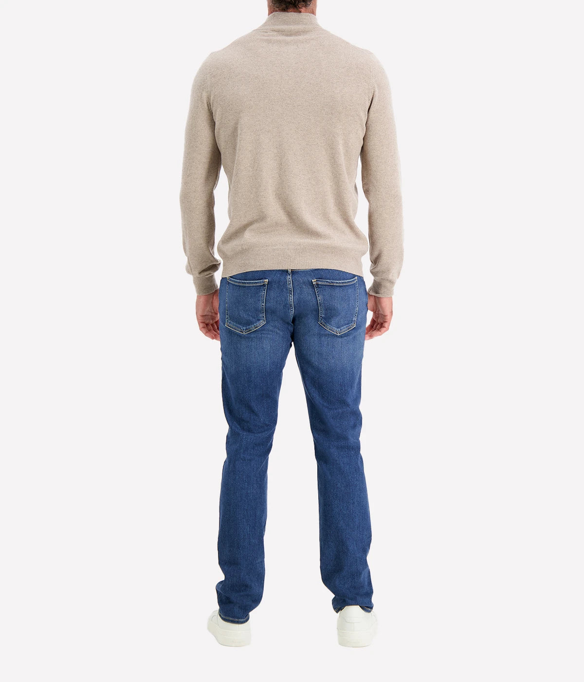 Mock Button Sweater in TAUPE